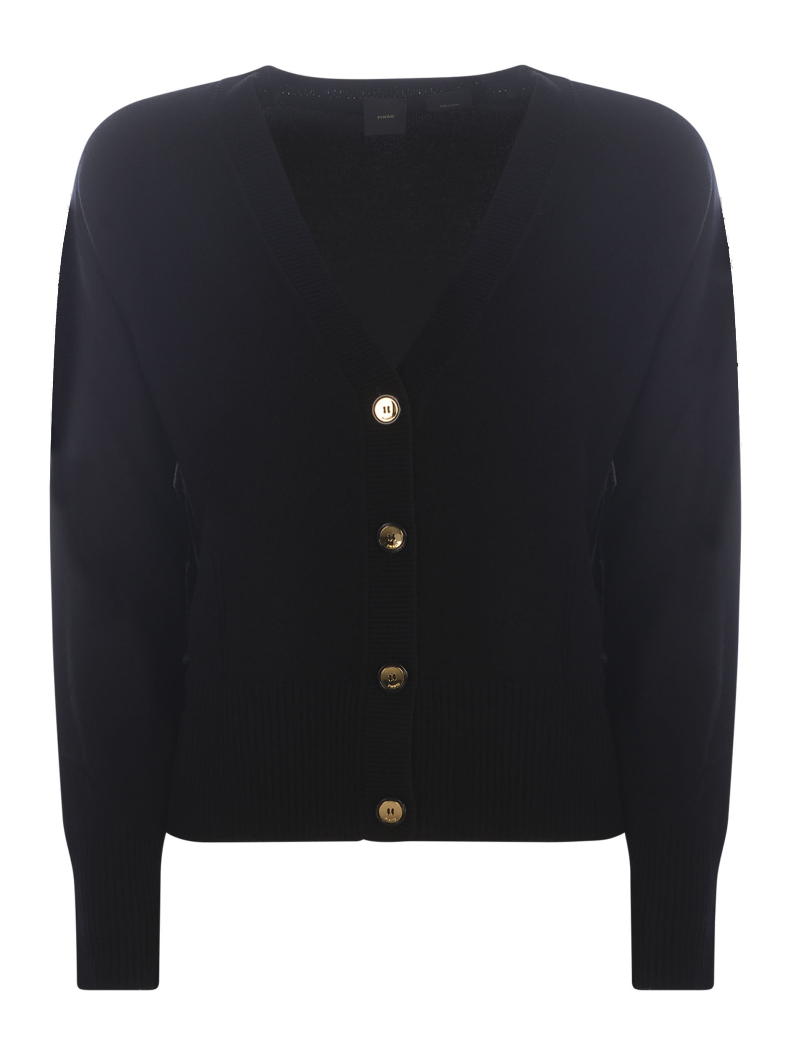 Pinko Cardigan  Procione In Wool And Cashmere Blend In Nero