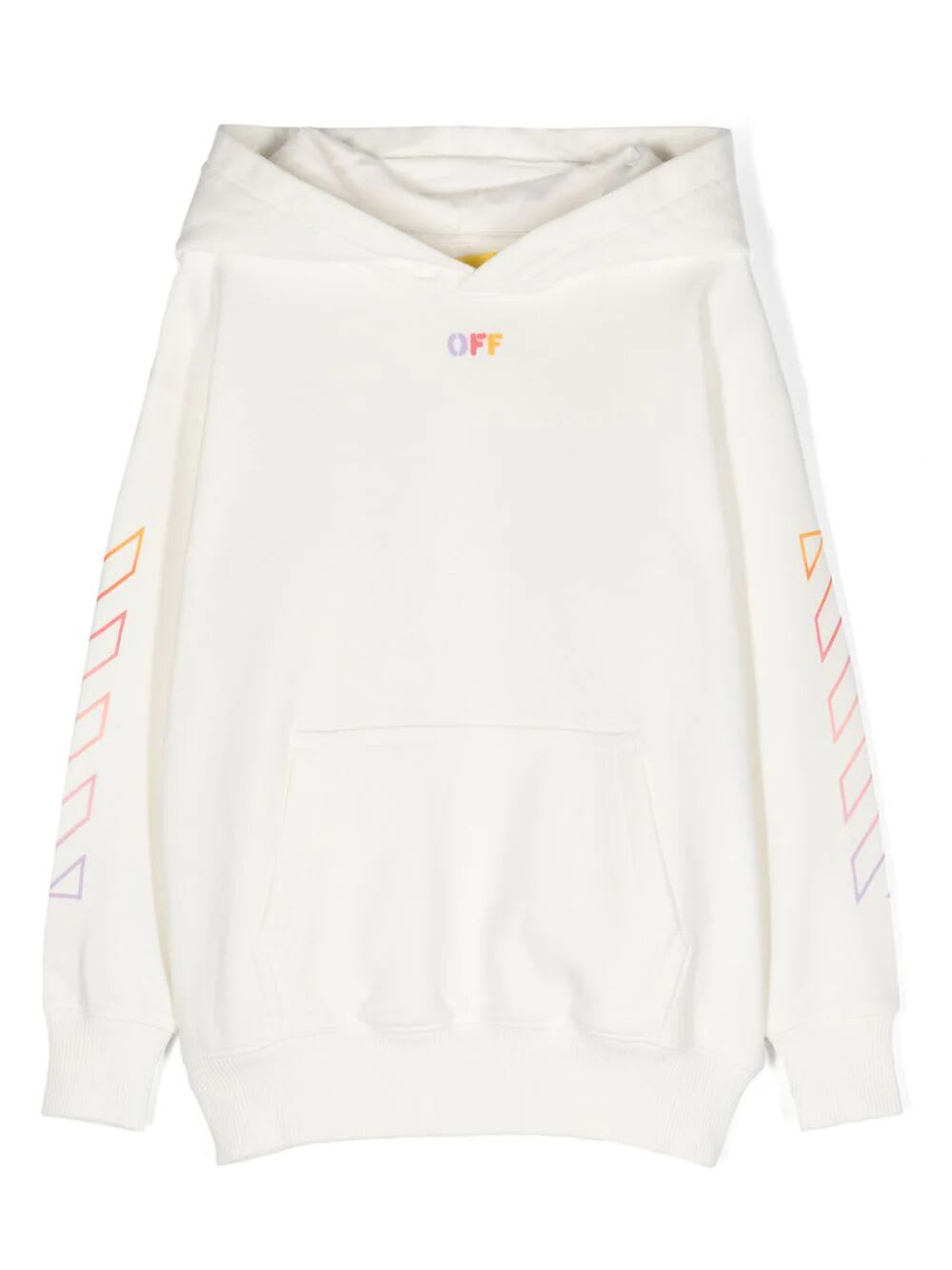 Shop Off-white Arrow Rainbow Hoodie In White Multicolor