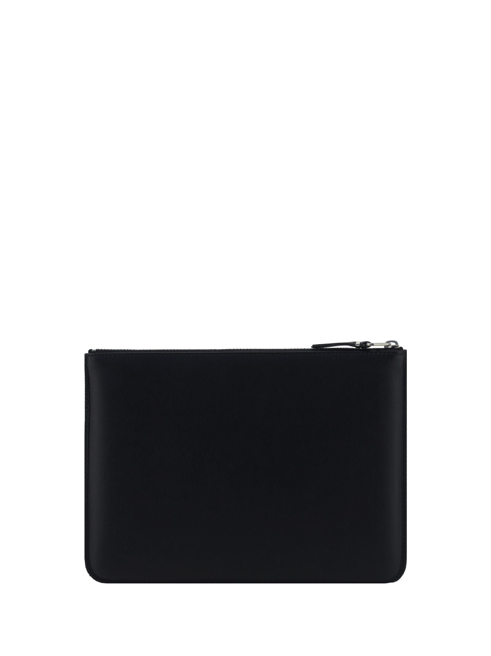 Comme Des Garçons Silver Eyelet Coin Purse In Black