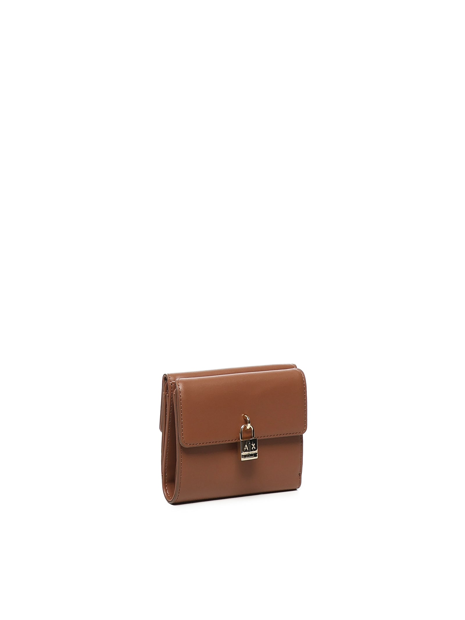 Armani Exchange Wallet With Padlock In Brown