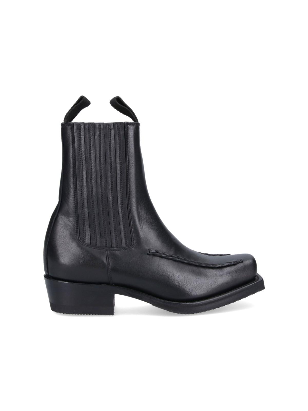 Hereu Agulla Square Toe Chelsea Boots In Black
