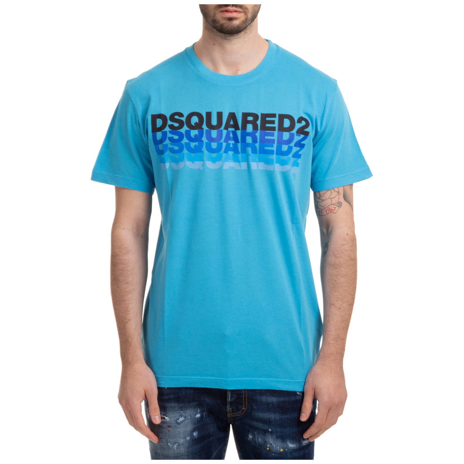 DSQUARED2 DSQUARED2 OMBRE LOGO T-SHIRT,S74GD0836S21600481