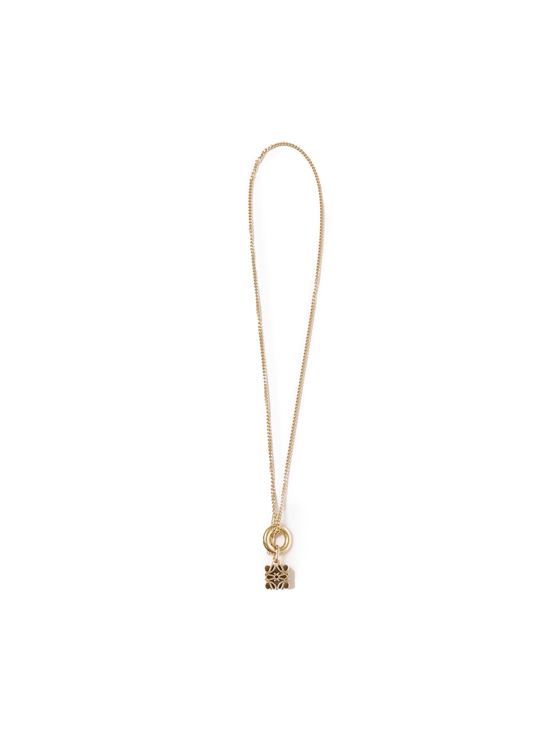 Shop Loewe Anagram Pendant Necklace In Gold