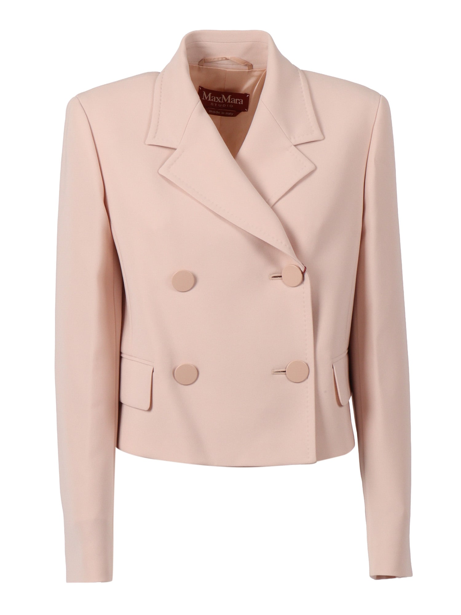 Max Mara Caprera Double-breasted Jacket In Pink