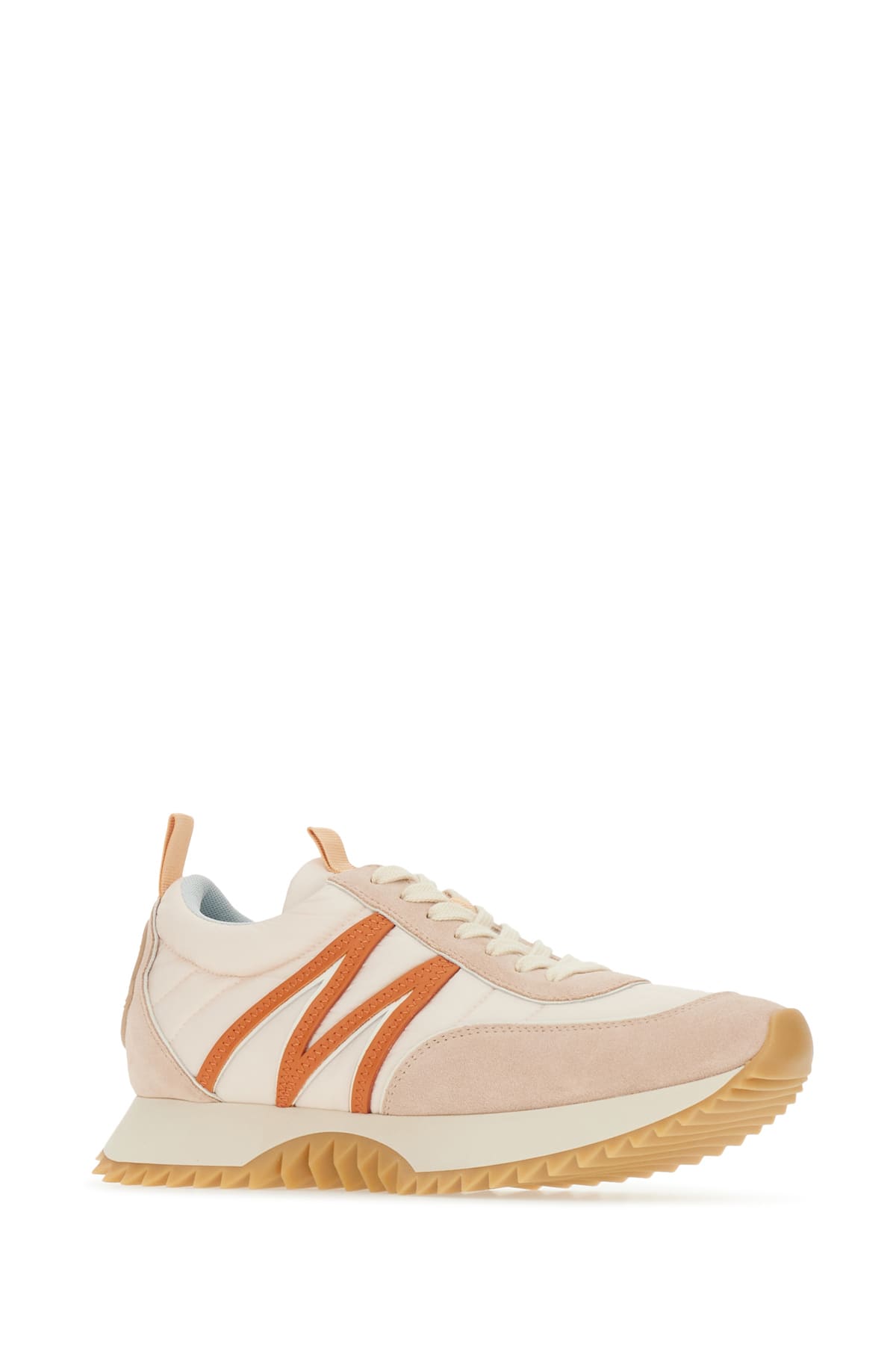 Shop Moncler Multicolor Nylon And Suede Pacey Sneakers In Rosa