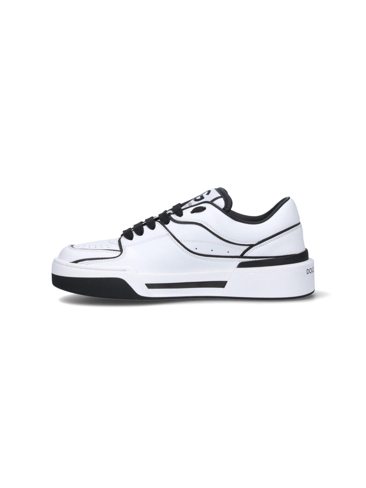 Shop Dolce & Gabbana New Roma Sneakers In Bianco Nero