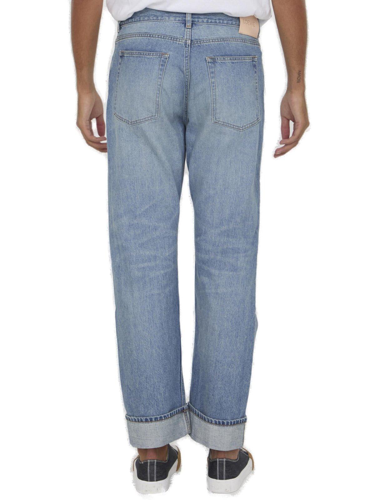 Shop Loewe Straight Leg Jeans In Vintage Blue