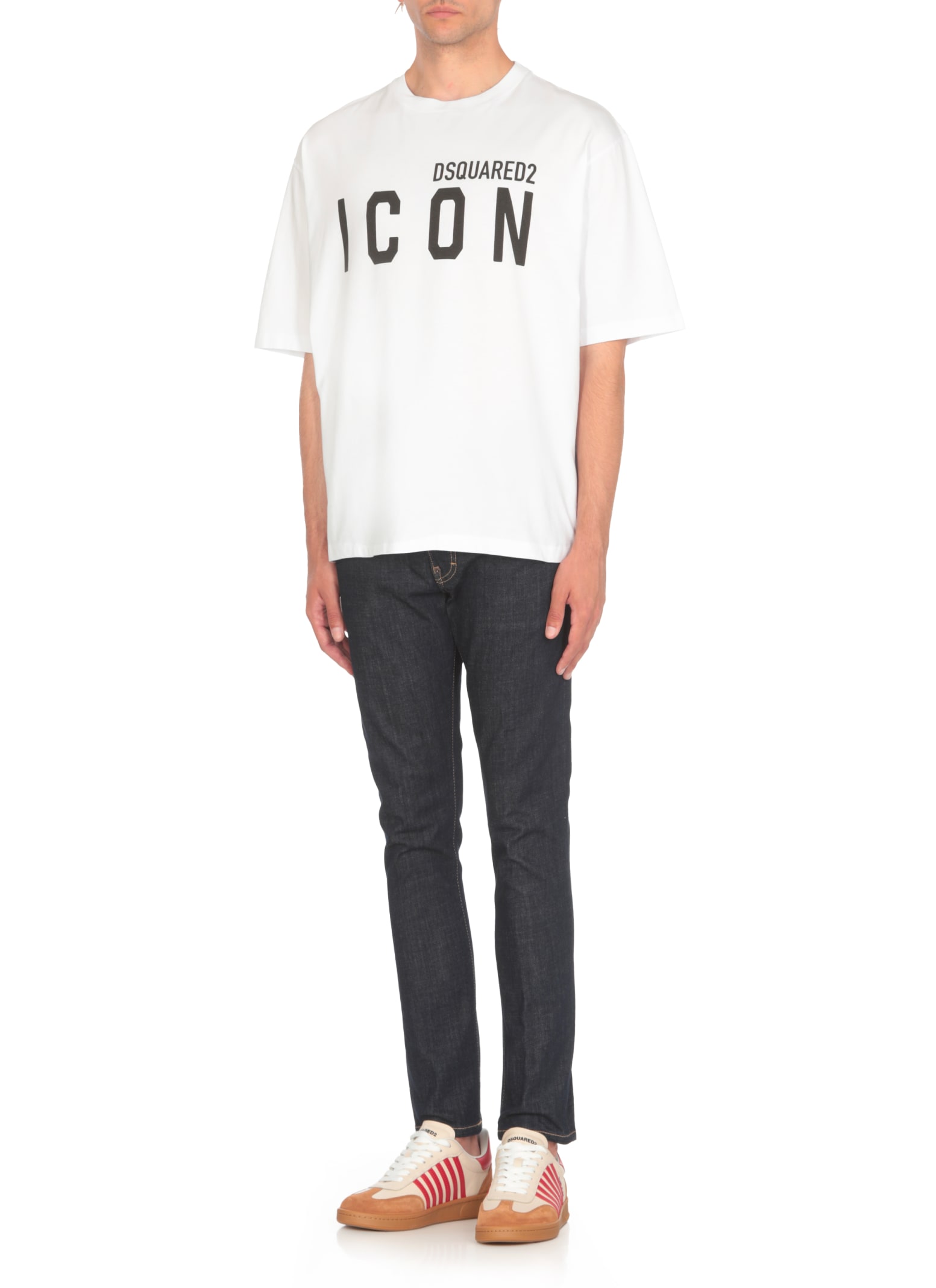 Shop Dsquared2 Be Icon Loosel Fit Tee T-shirt In White