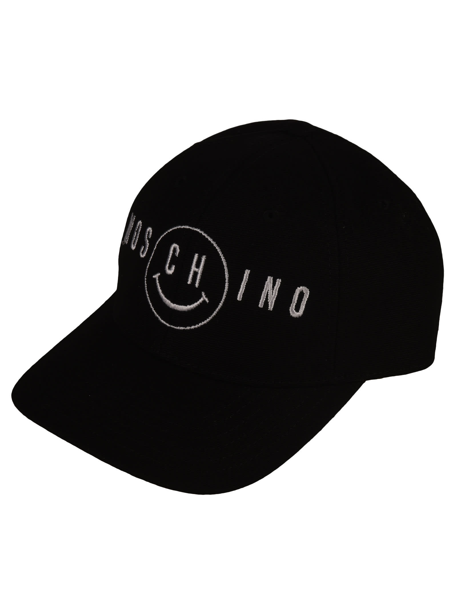 Moschino Logo Embroidered Smiley Baseball Cape