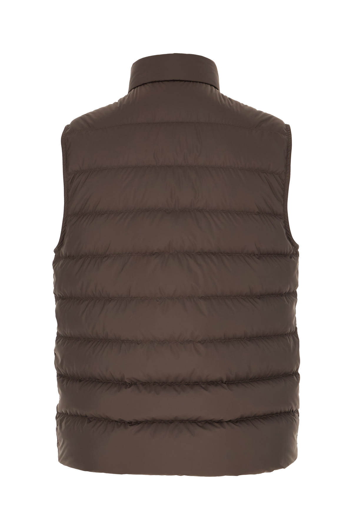 Moncler Chocolate Polyester Treompan Sleeveless Down Jacket In Brown