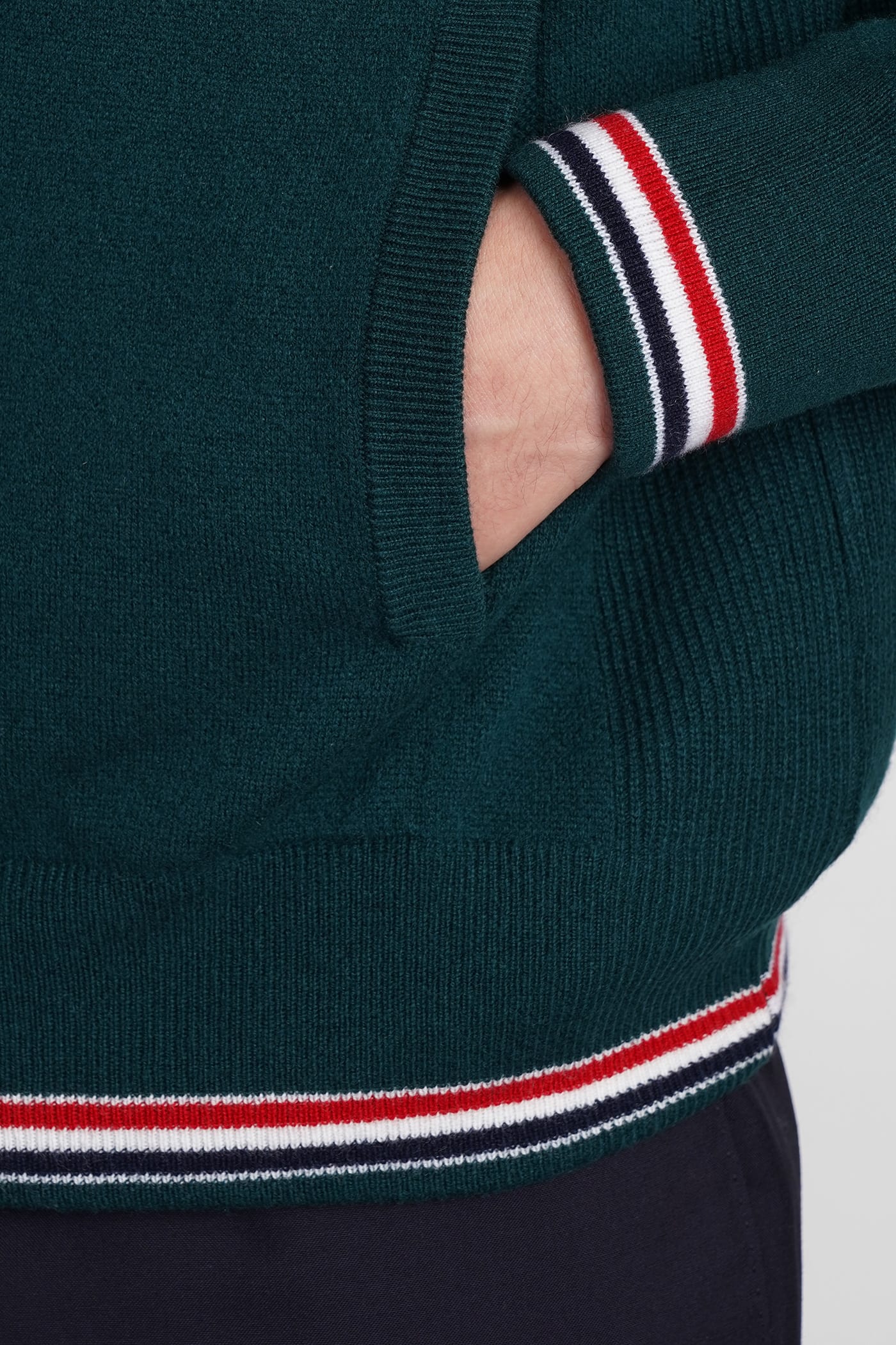 Thom Browne Cardigan In Green Cashmere In Green