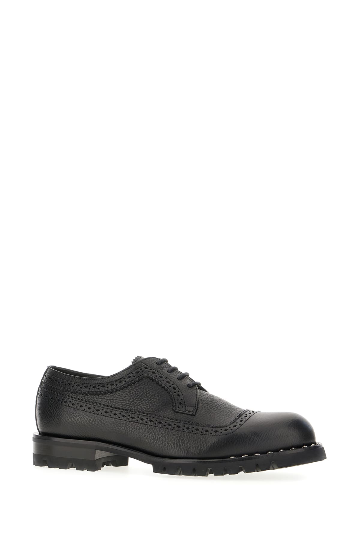 Shop Jimmy Choo Black Leather Lace-up Shoes In Blackgunmetal