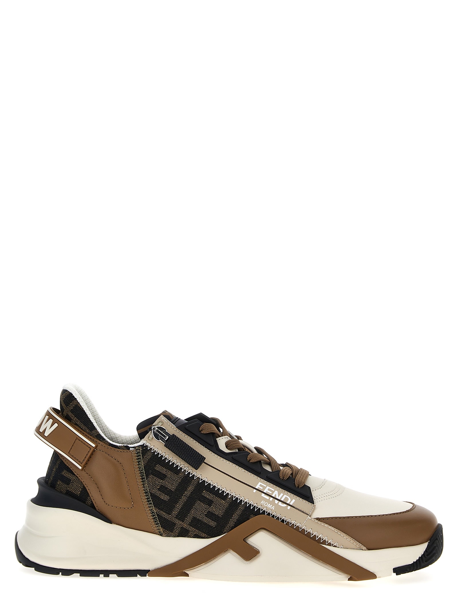 Shop Fendi Flow Sneakers In Brown