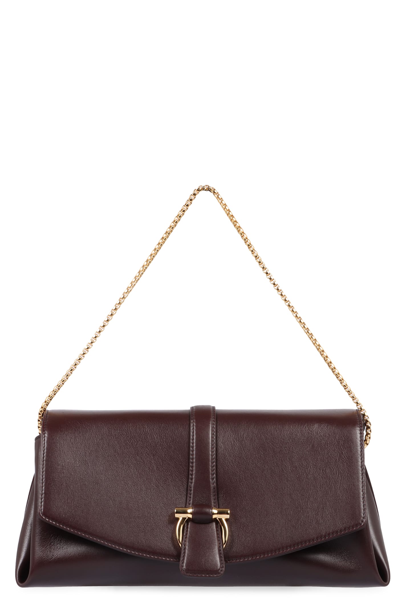 Shop Ferragamo M Leather Crossbody Bag In Red-purple Or Grape