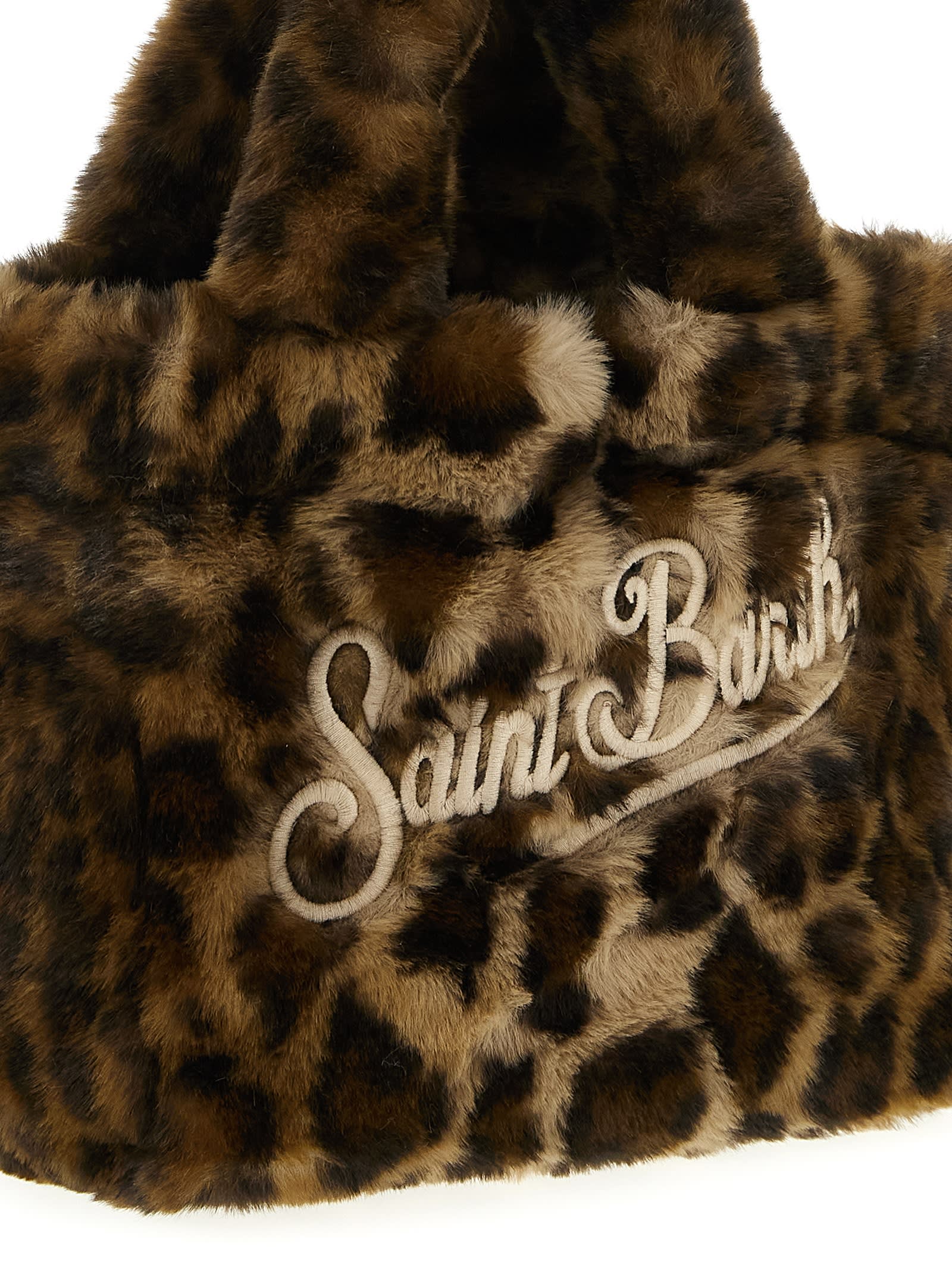 Mc2 Saint Barth Vanity Soft Fur Mini Handbag In Brown