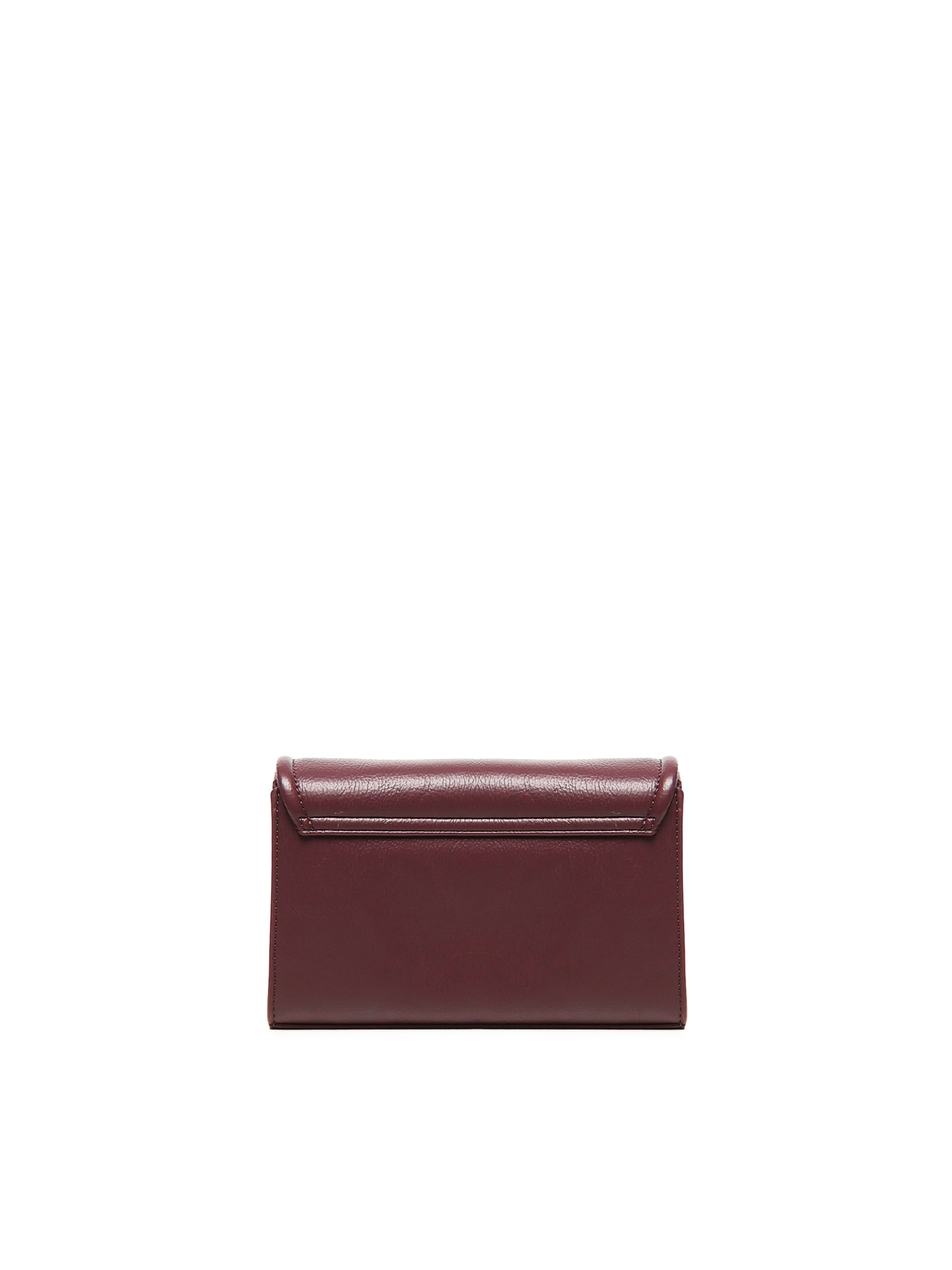 Love Moschino Logo Shoulder Bag In Burgundy