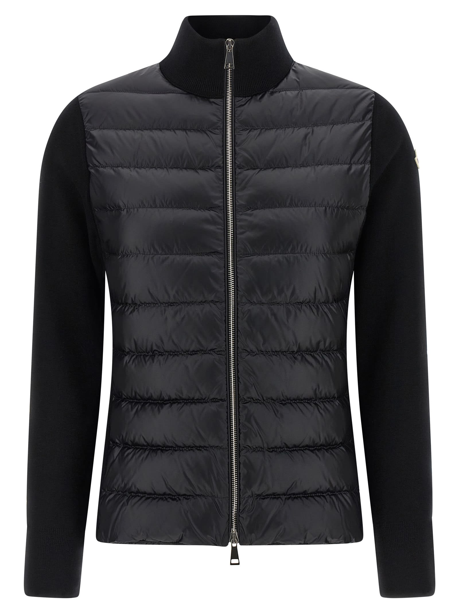 Moncler Women Nylon Down Jacket With Virgin Wool Inserts In Multi