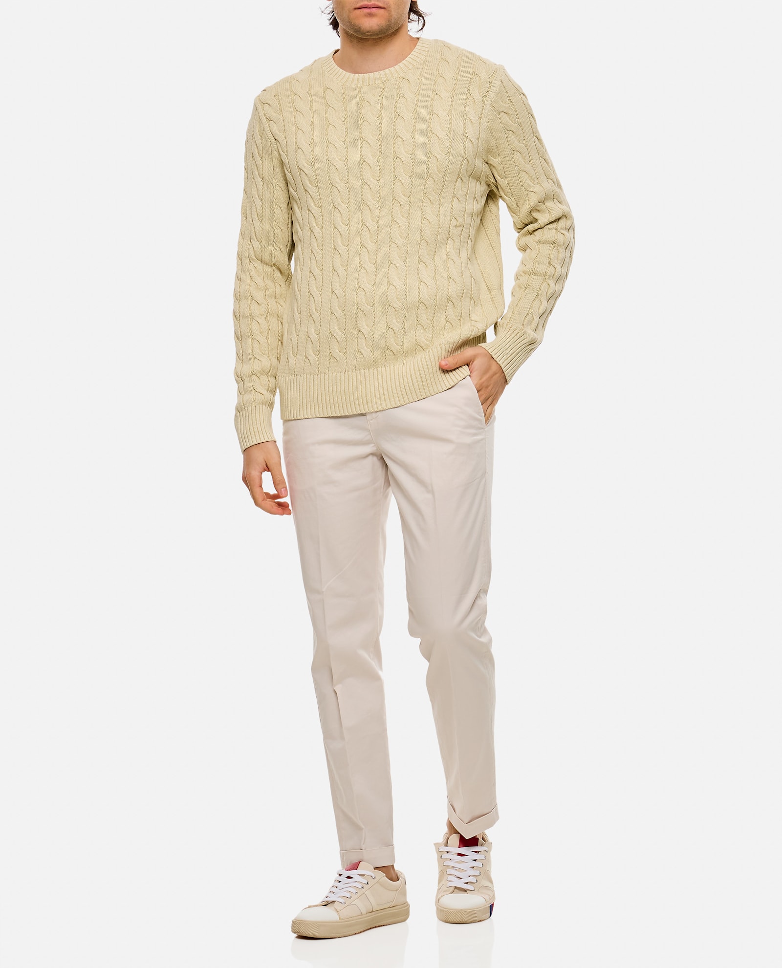 Fay Capri Trousers In Argilla Chiaro