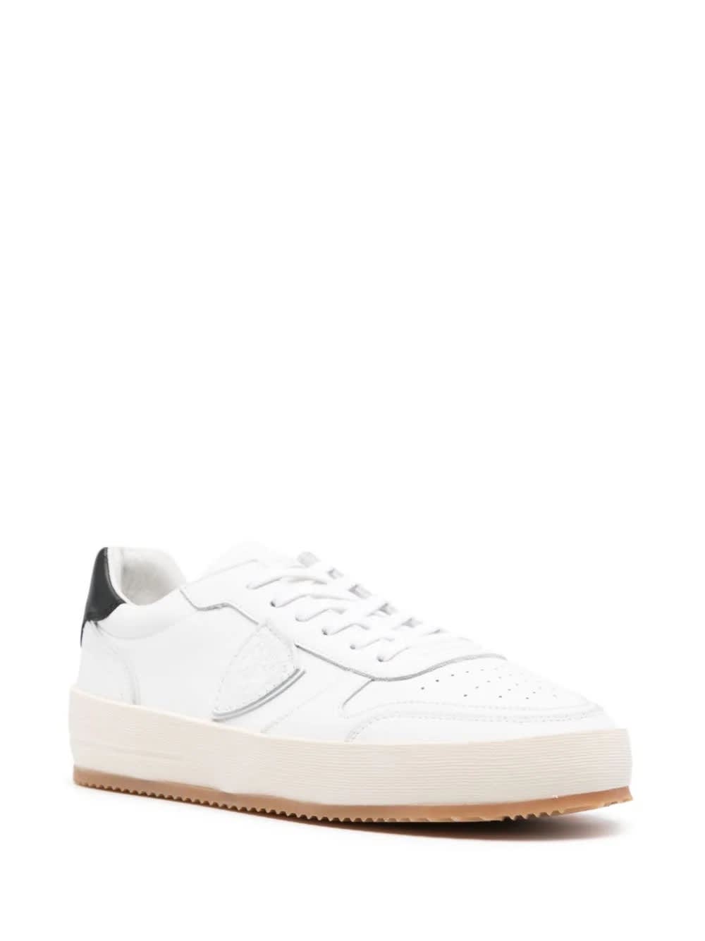 Shop Philippe Model Nice Low Sneakers - White And Black