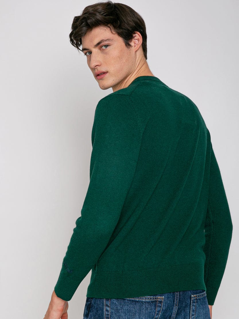 Mc2 Saint Barth Man Sweater With Snoopy Im The Champion Print Peanuts Special Edition In Green