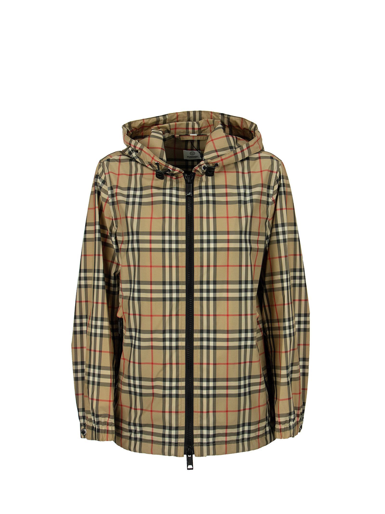 Burberry Everton Vintage Check Recycled Polyester Hooded Jacket ...