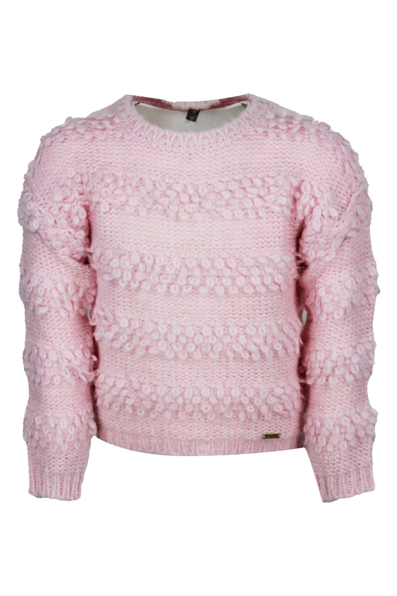 Liu-Jo Long-sleeved Crew Neck Sweater With Three-dimensional Processing