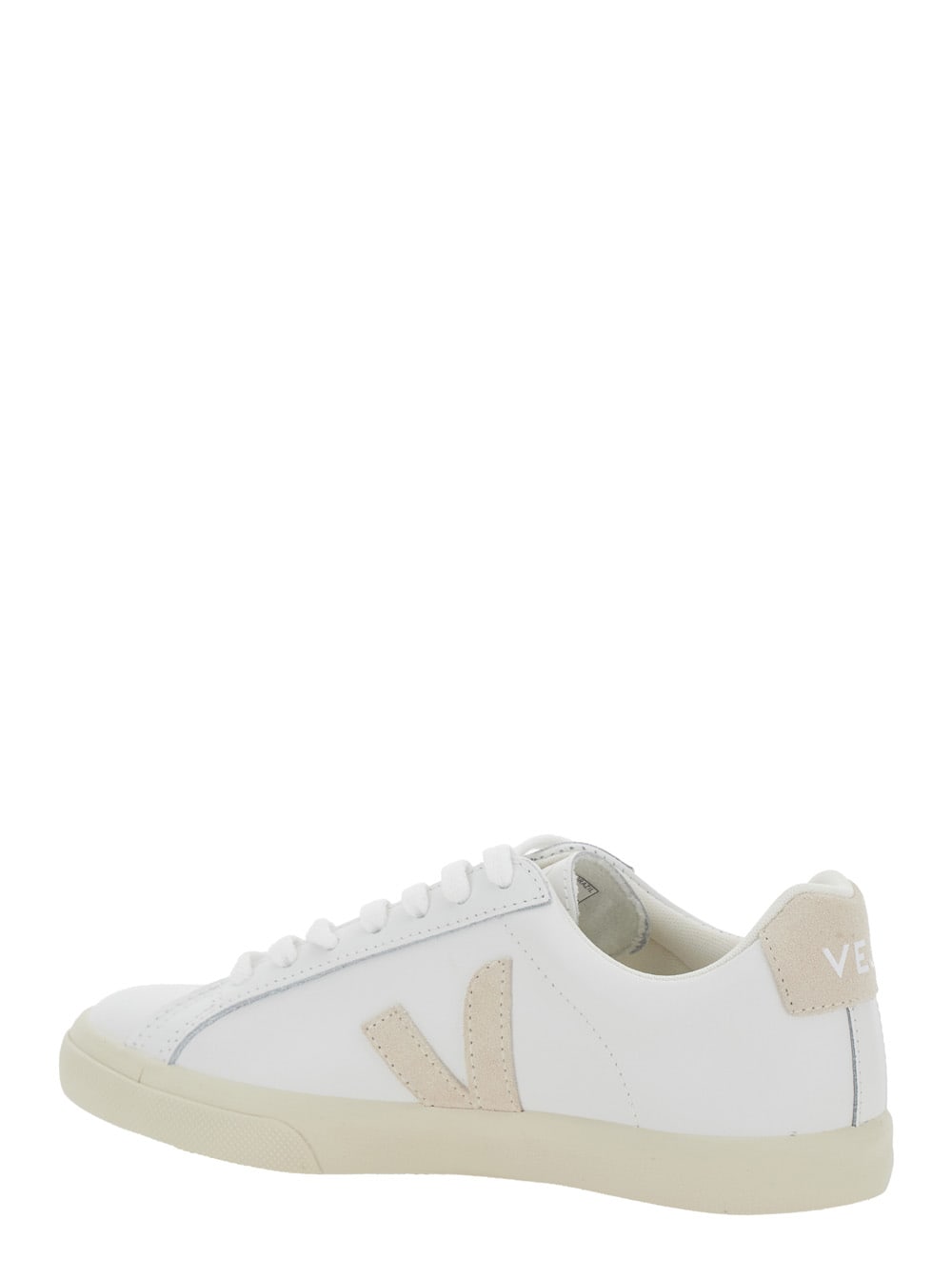 Veja Esplar White Low Top Sneakers With Logo Detail On The Side And Logo Lettering On The Heel In Leather In White