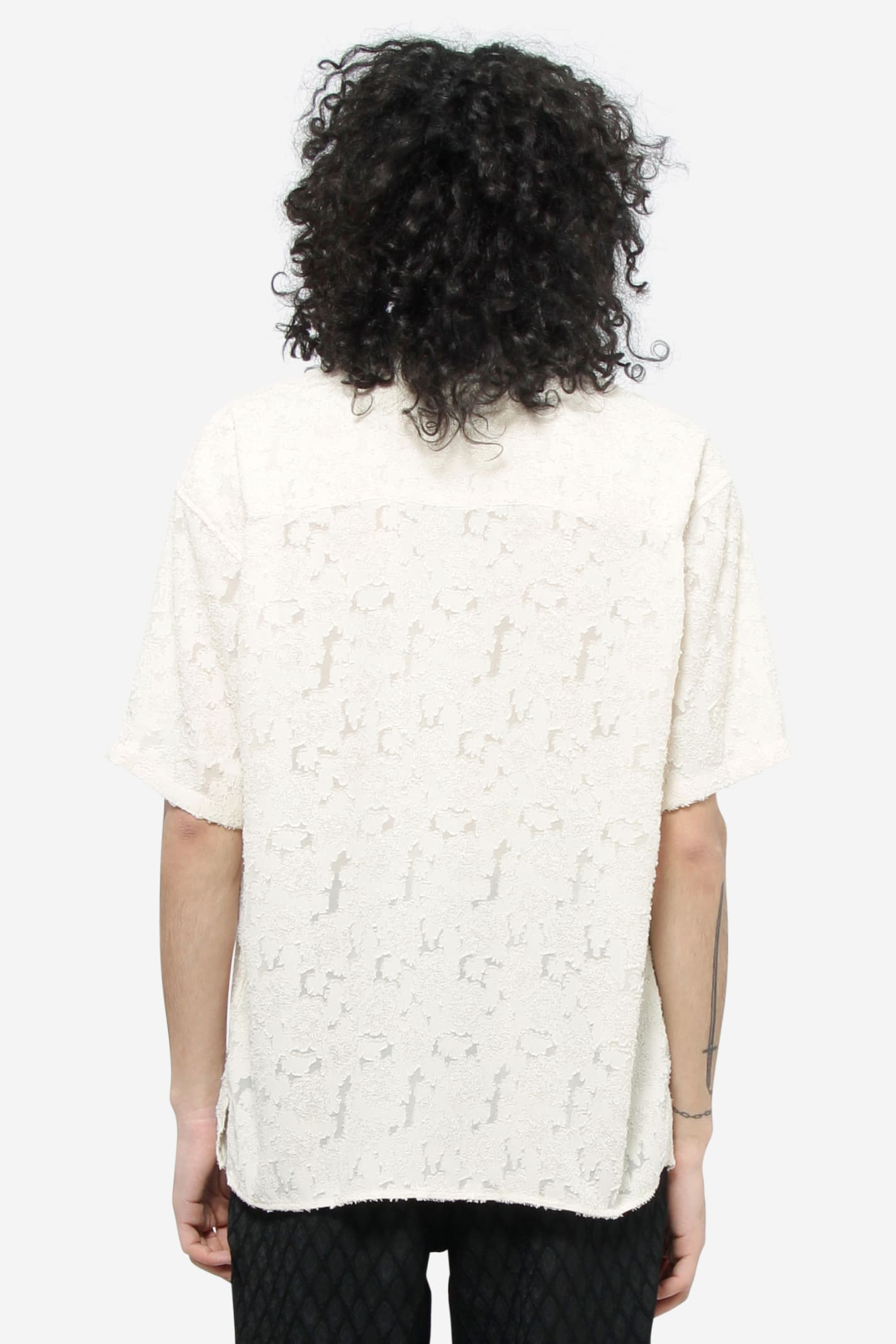 Andersson Bell Patterned-jacquard Short-sleeve Shirt In Neutrals