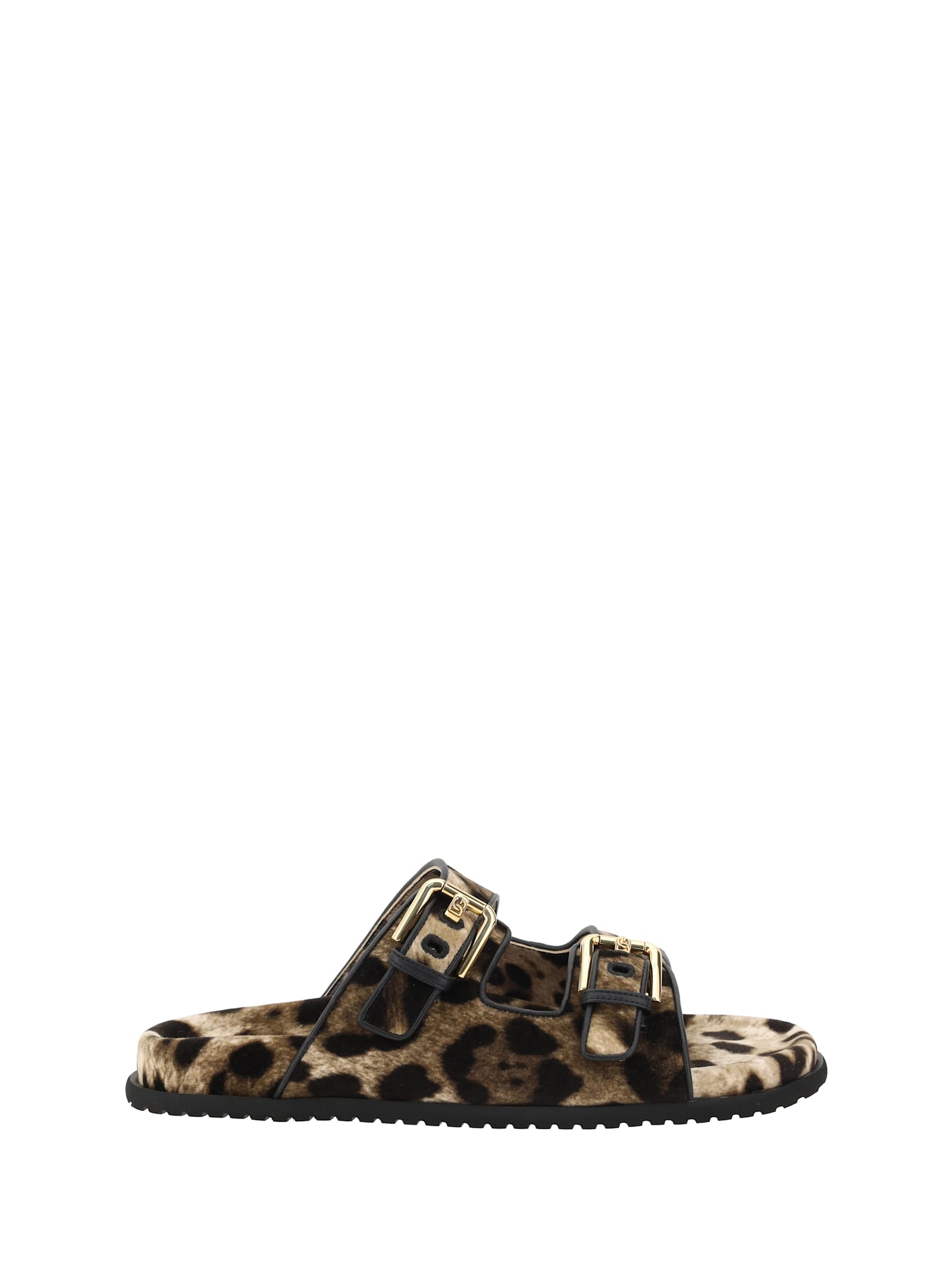 Dolce & Gabbana Animal Print Sandals In Leo New