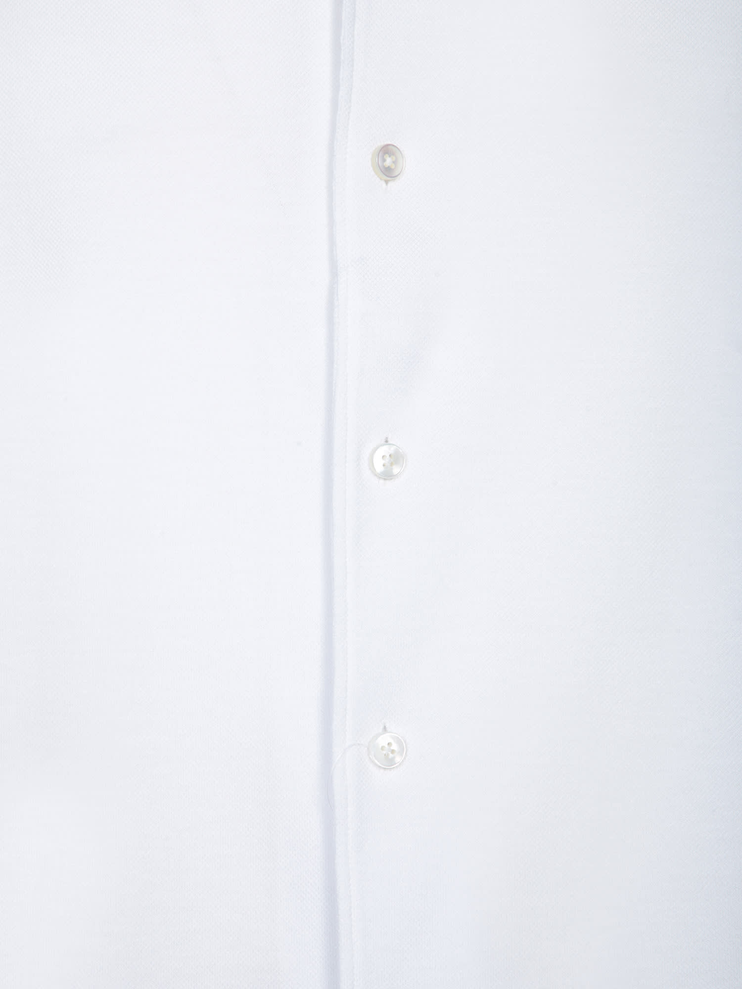 Shop Zegna White Cotton Piquet Shirt