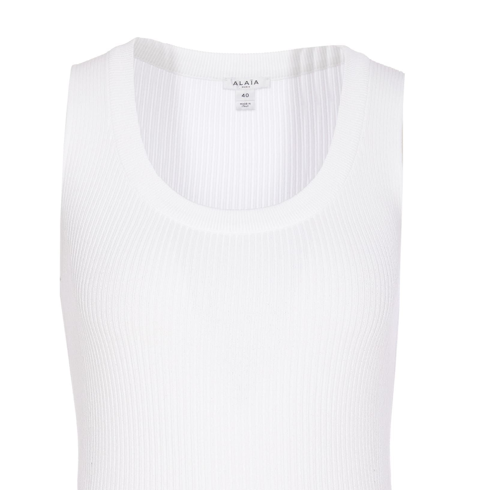 Alaïa Sleeveless One-piece Vest In White