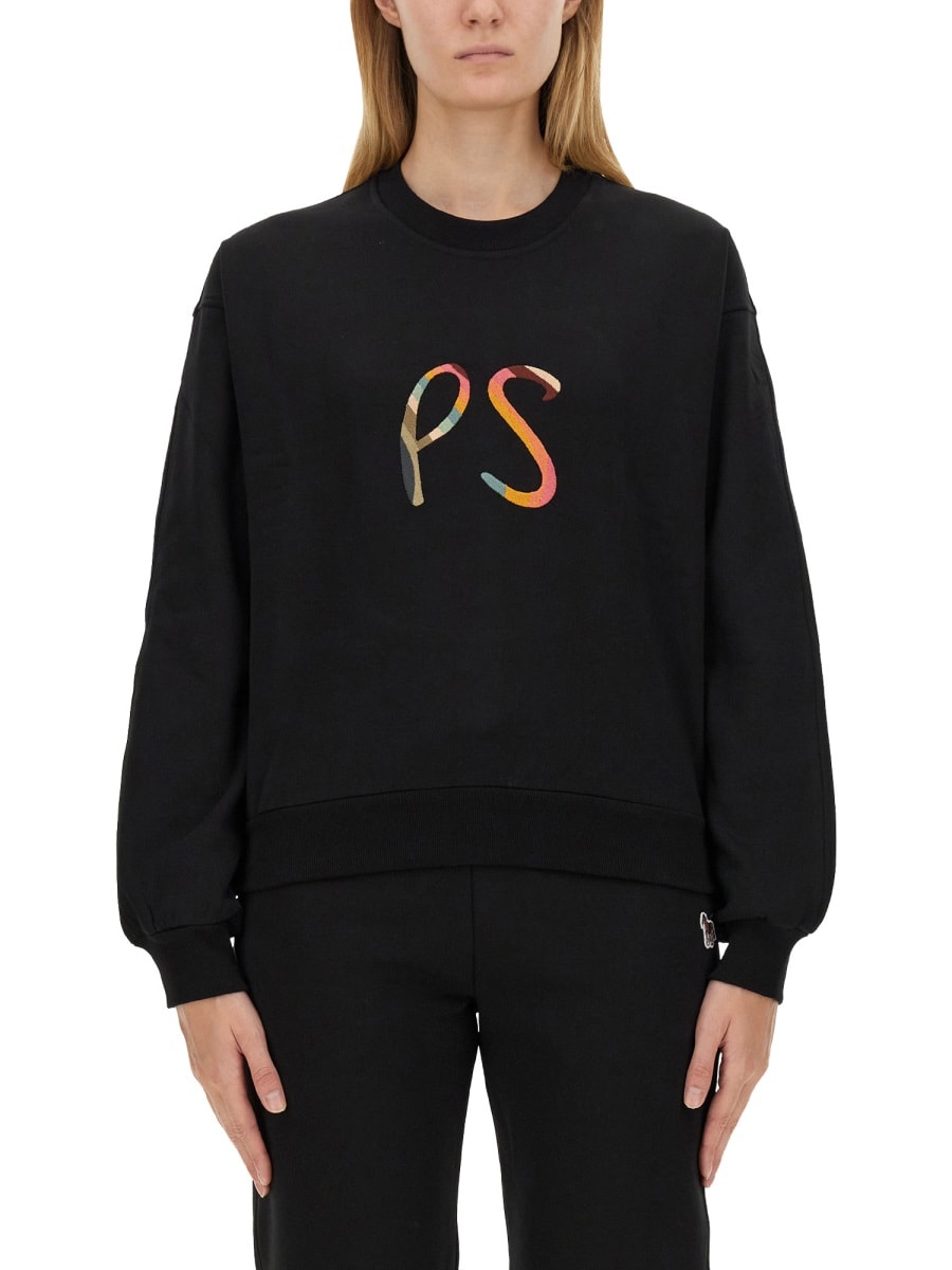 Shop Ps By Paul Smith Swirl Logo Sweatshirt In Black