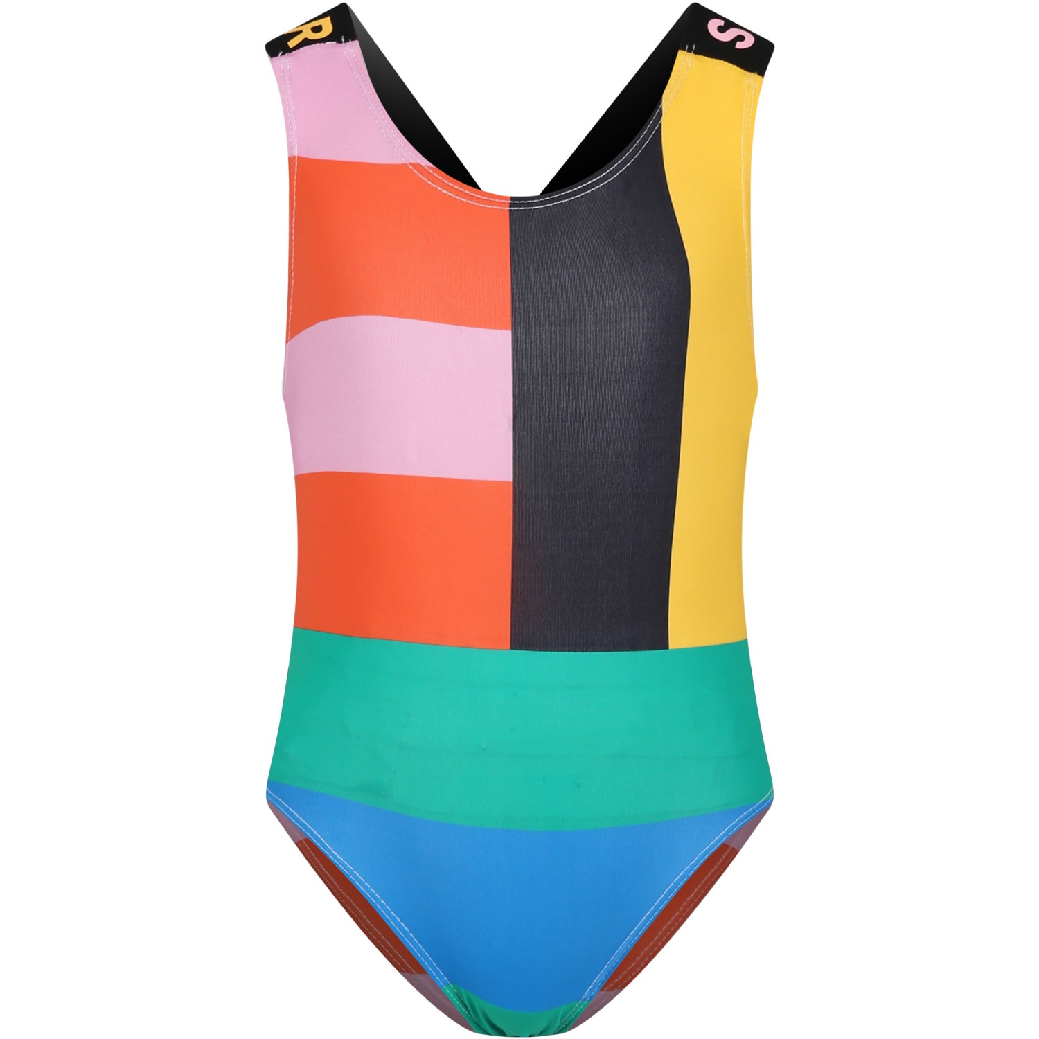 Stella Mccartney Kids' Multicolor Swimsuit For Girl With Logo