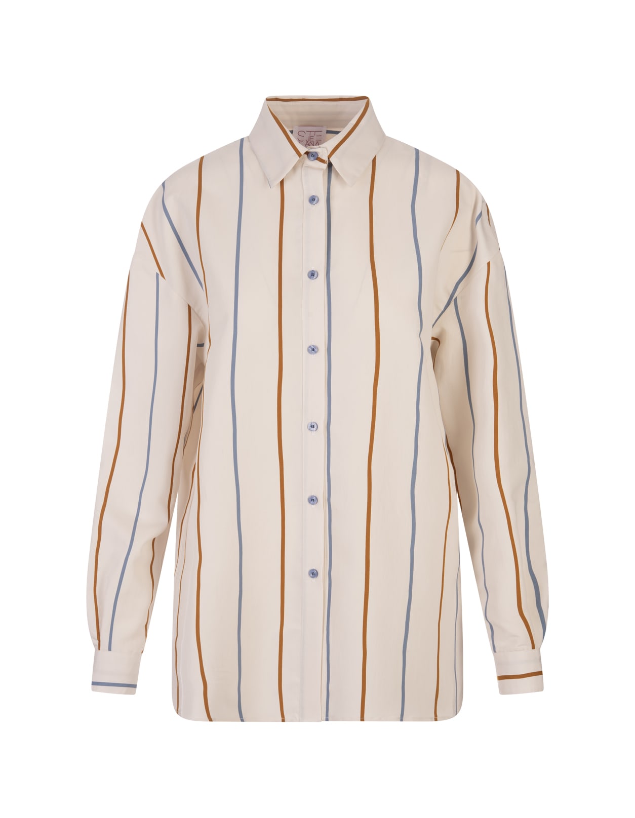 Over Fit Striped Cotton Shirt