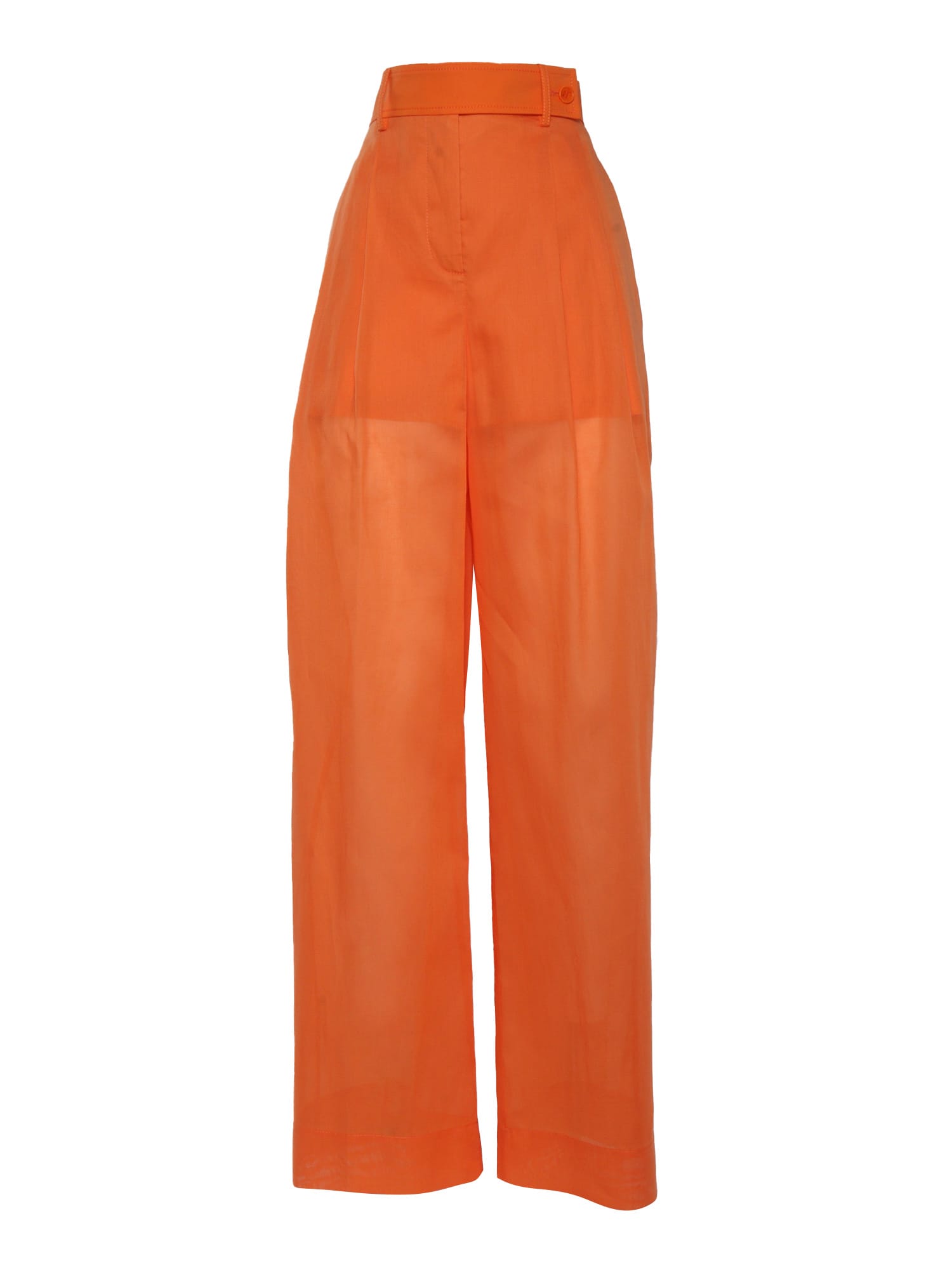 Alberta Ferretti Organzed Muslin Trousers In Orange