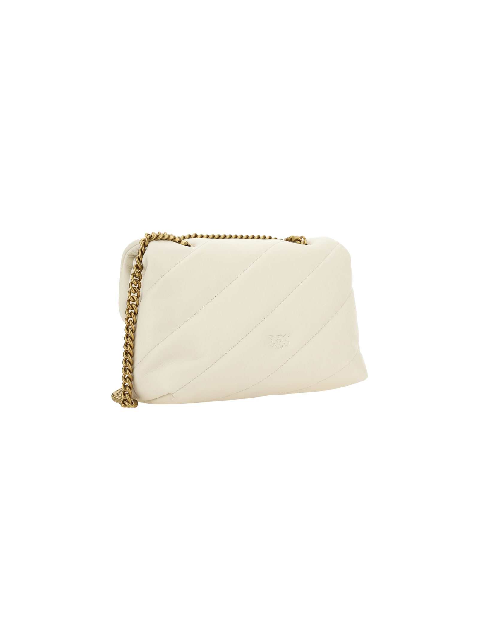 Pinko Love Classic Shoulder Bag In Bianco Seta