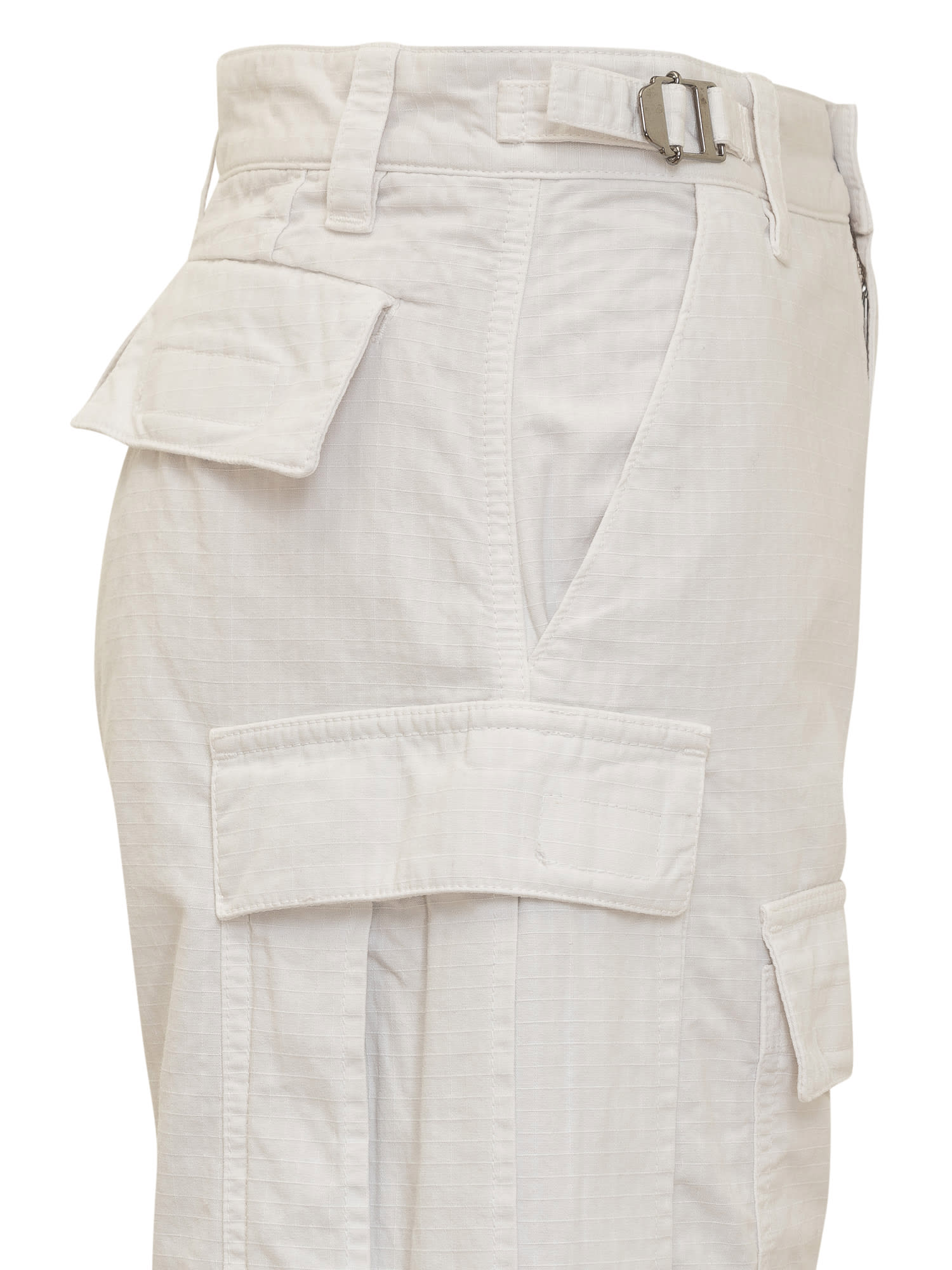 Shop Darkpark Julia Ripstop Cargo Trousers In Off White