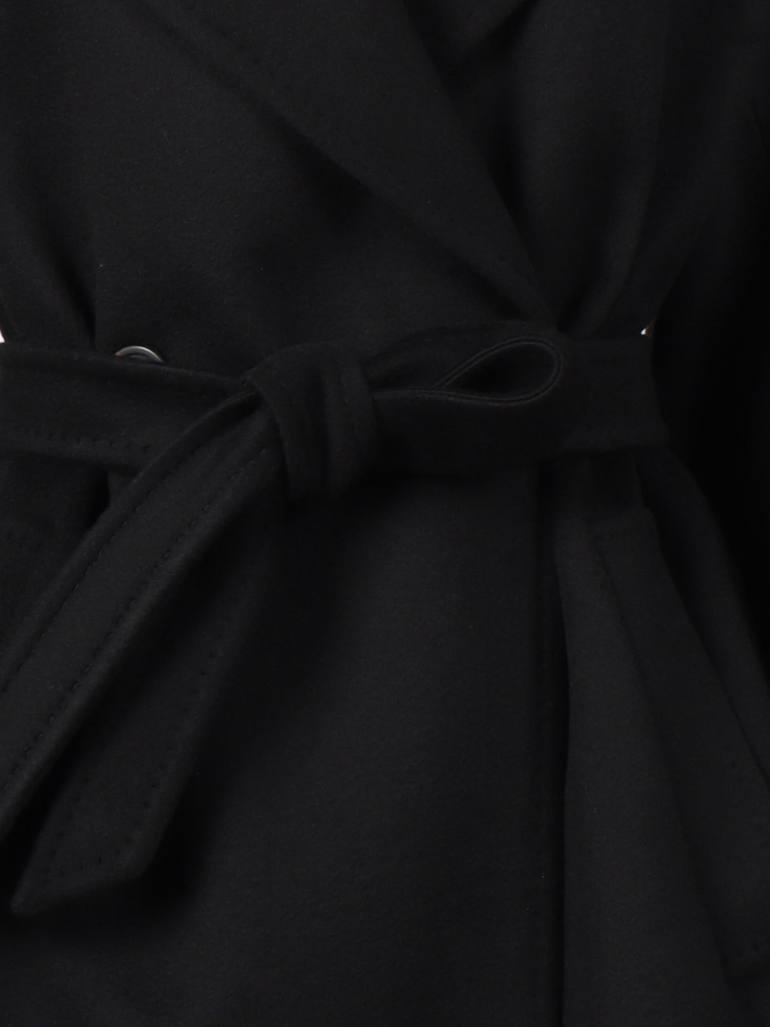 Weekend Max Mara Resina Double Breasted Wool Coat In Black