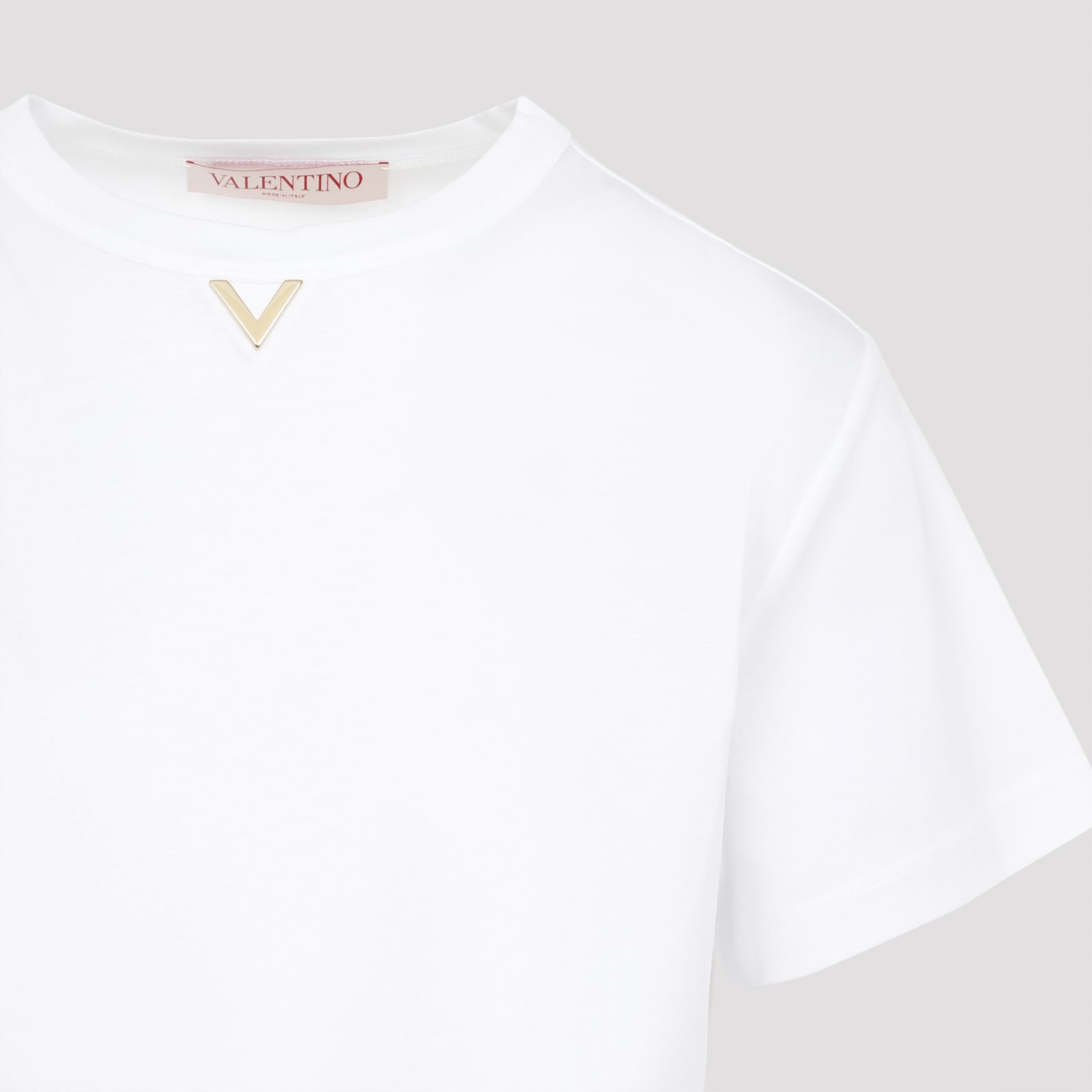 Shop Valentino Cotton T-shirt In Bo Bianco