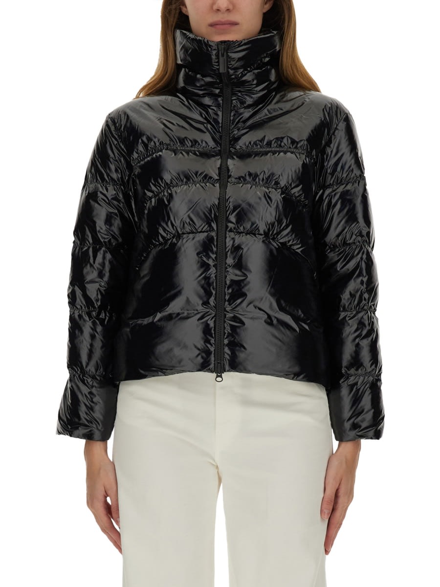 Colmar Glossy Down Jacket With High Collar In Black