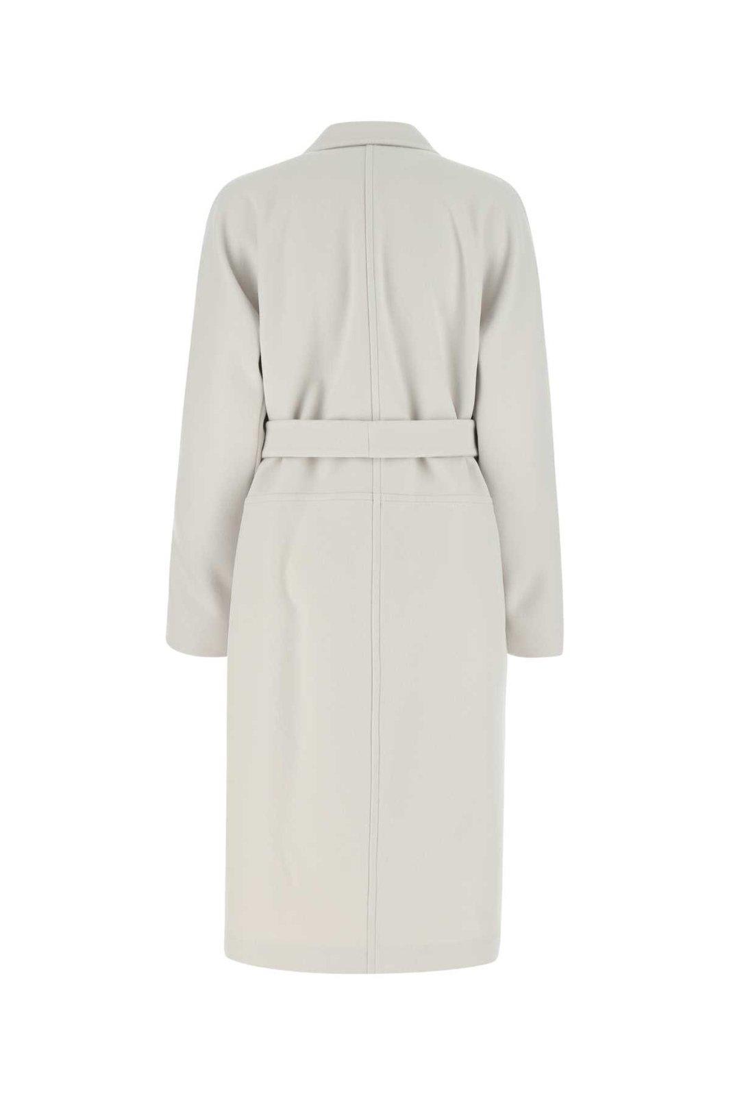 Shop Stella Mccartney Double-breasted Long-sleeved Coat In White