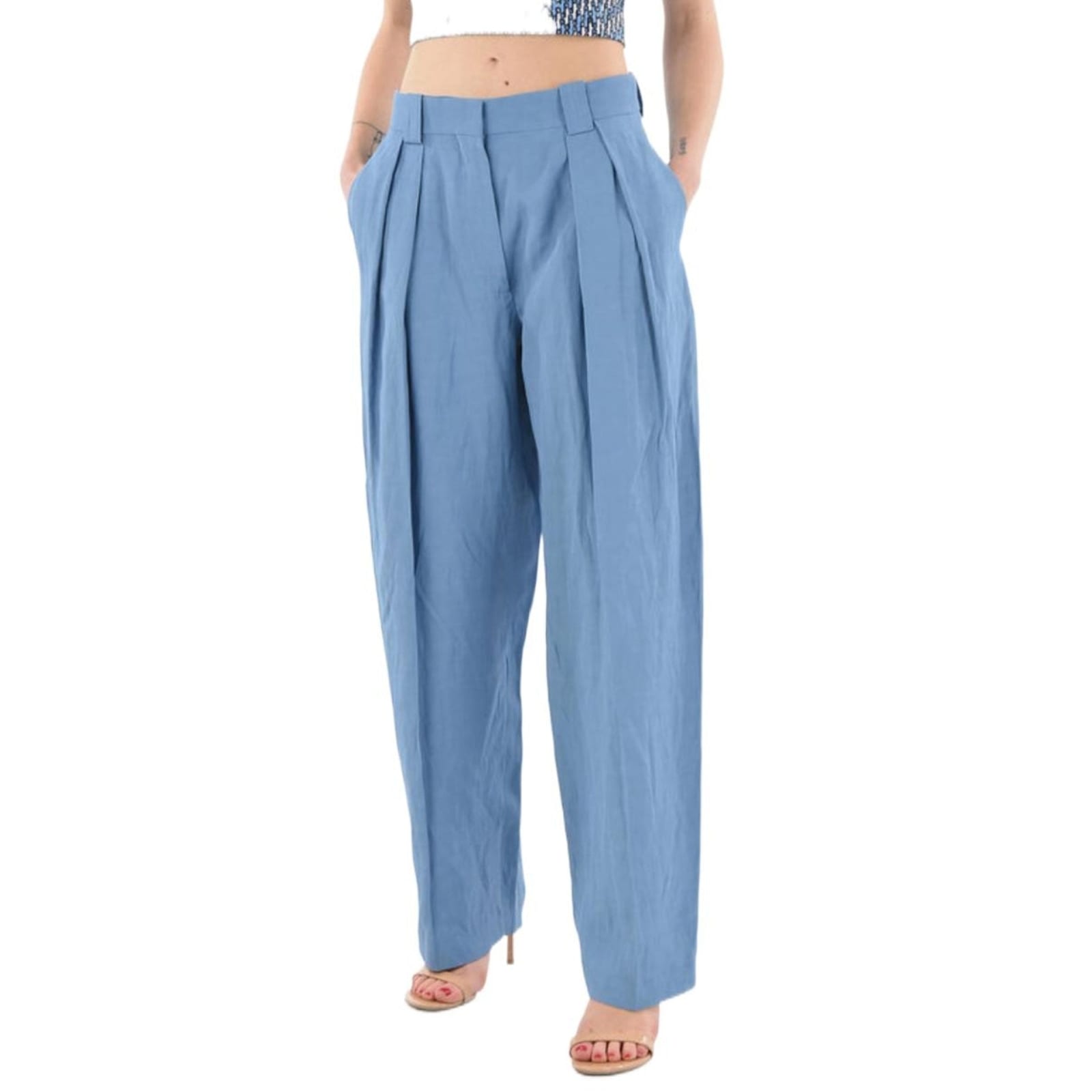 Shop Stella Mccartney High-waist Tailored Trousers In Blue