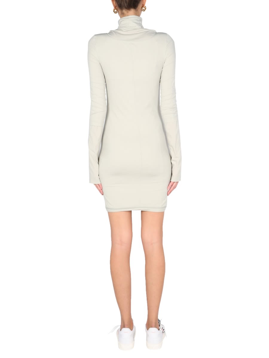 Off-white Contemporary High Neck Mini Dress In Grey