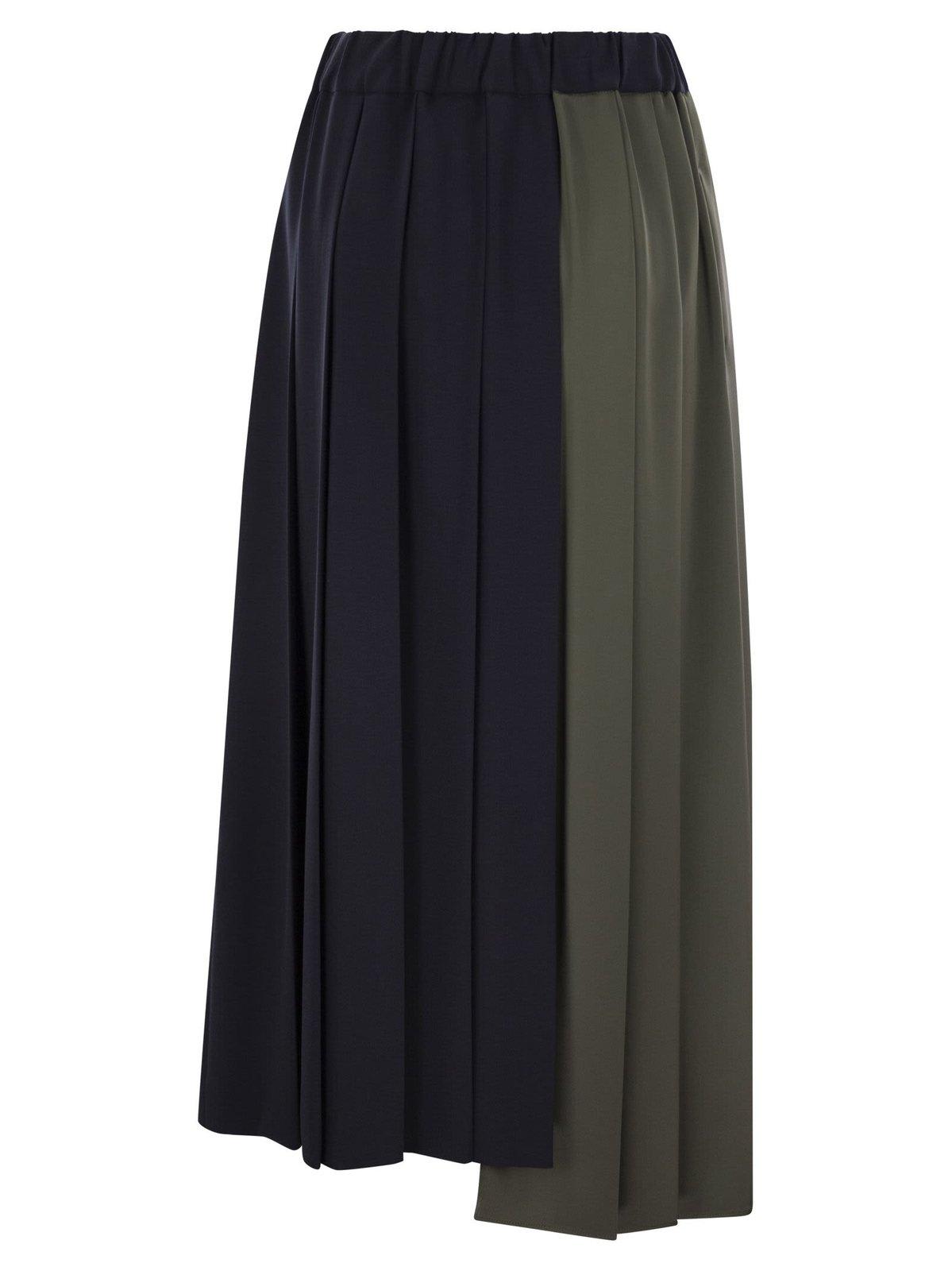 Shop Weekend Max Mara Managua Asymmetric Pleated Skirt In Blu