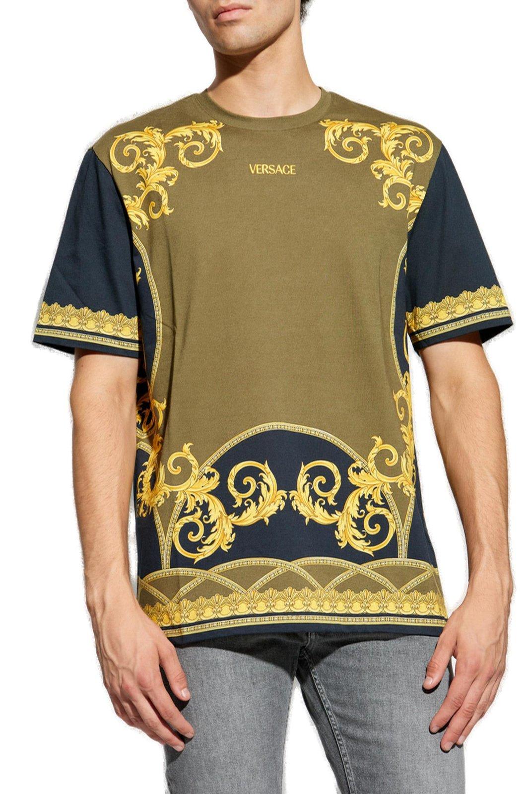 Shop Versace Pattern-printed Crewneck T-shirt In Black