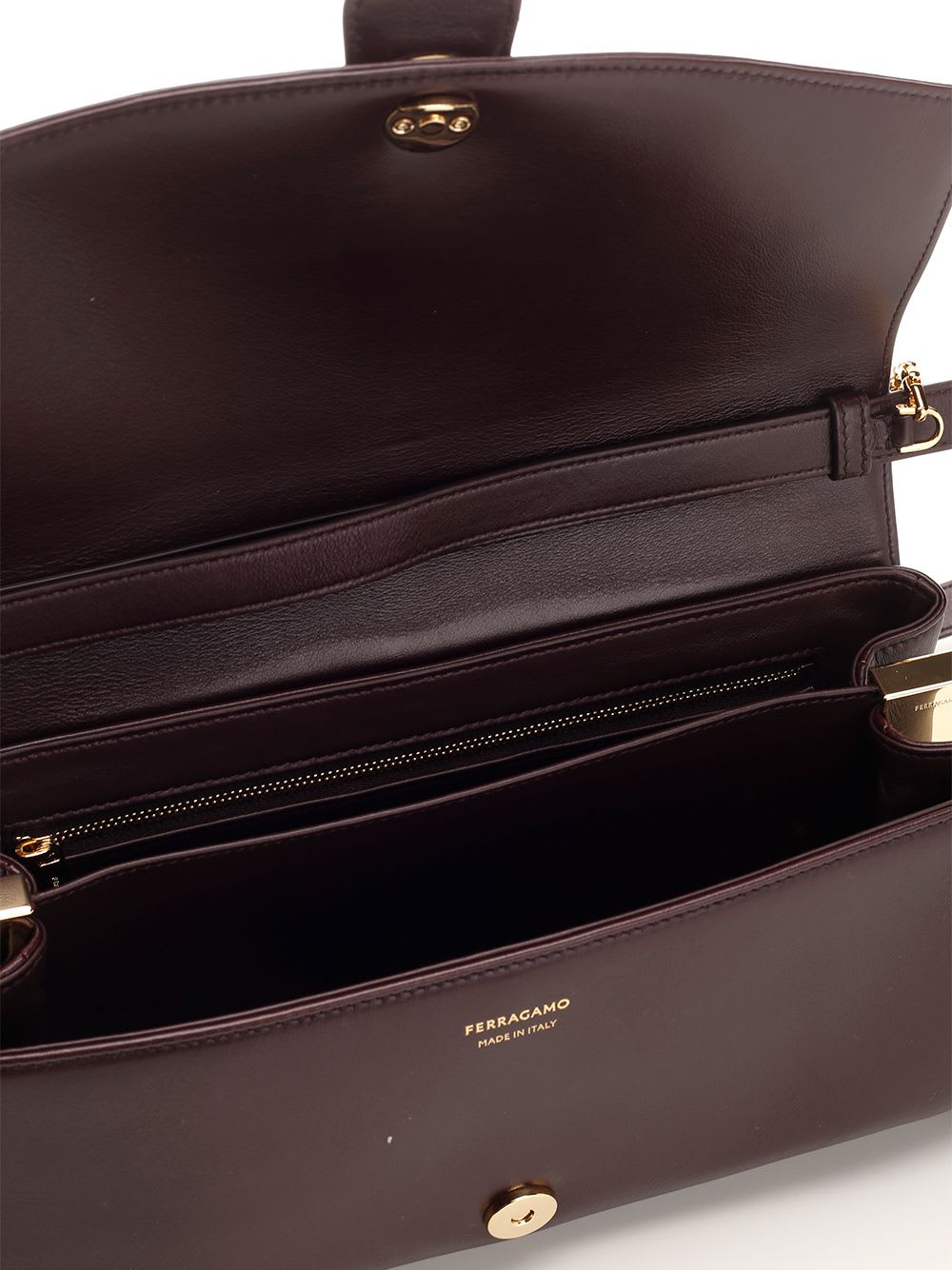 Shop Ferragamo Medium Shoulder Bag In Bordeaux