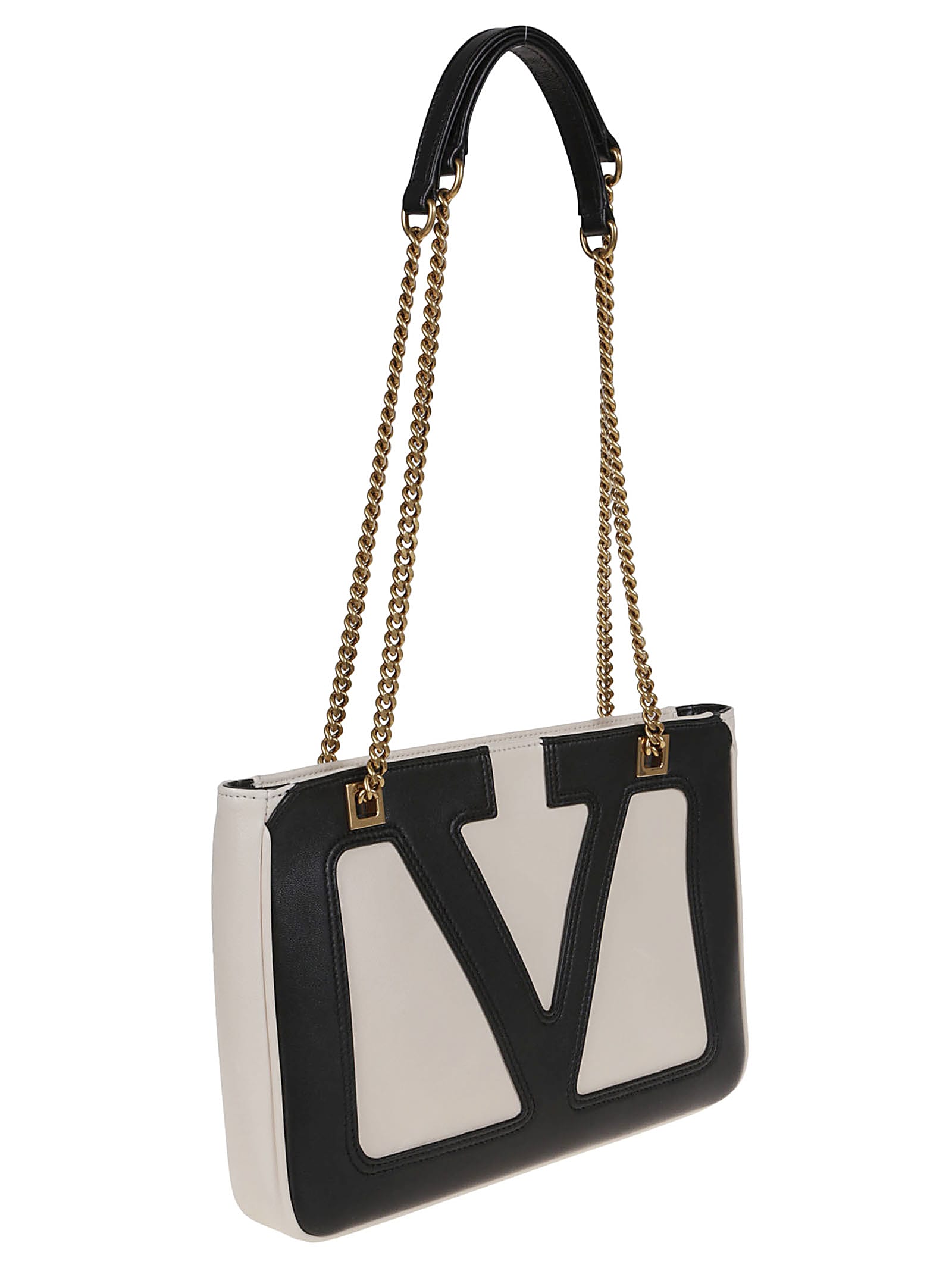 Valentino Small Viva Superstar Shoulder Bag In V Butter White Nero