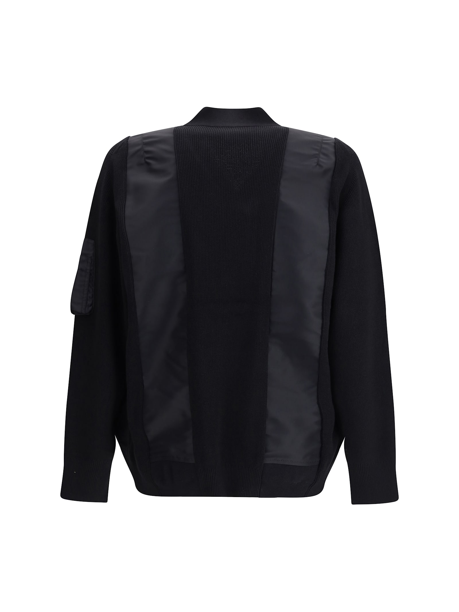 Sacai Zip-up Bomber Jacket In Black