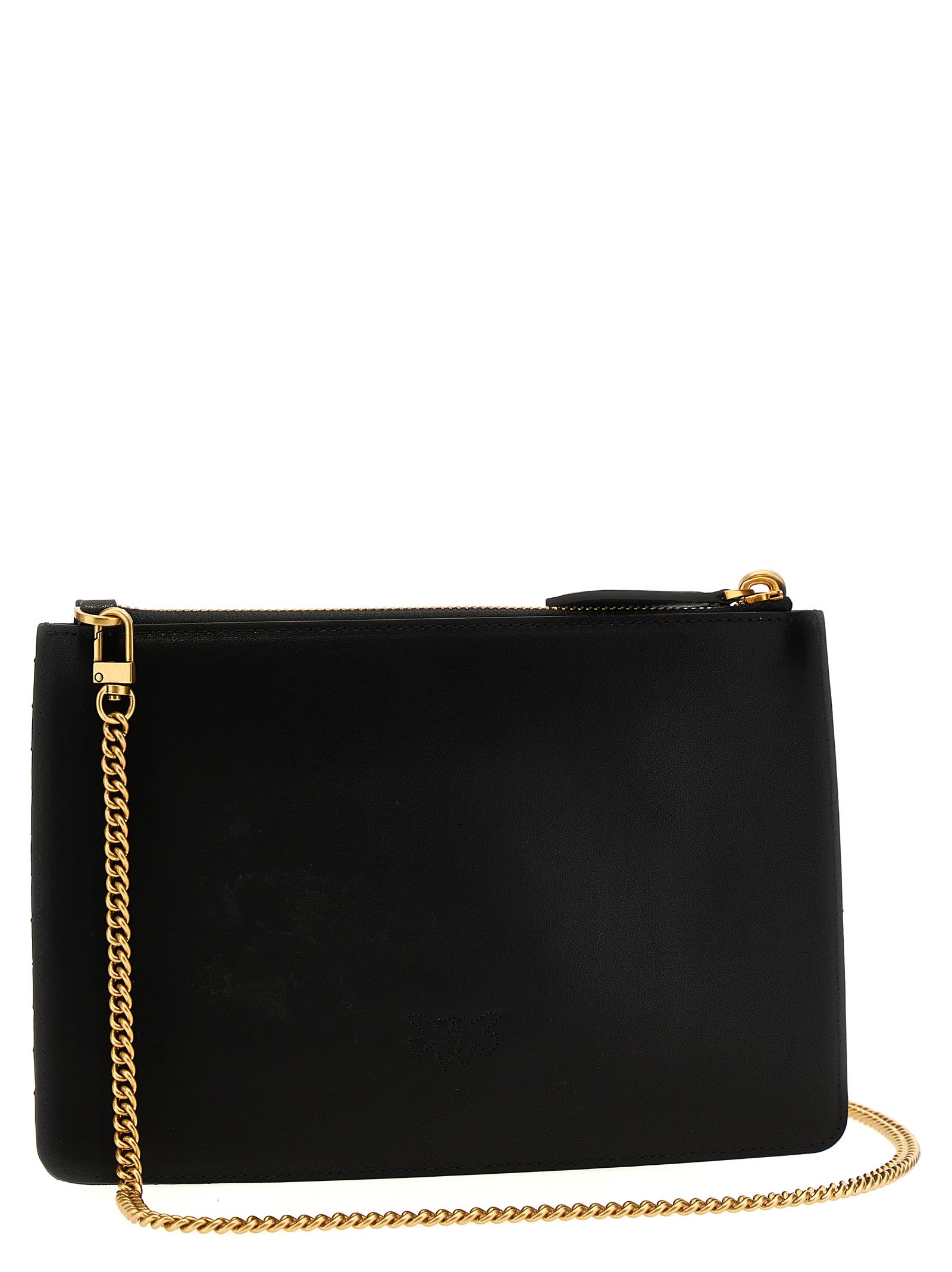 Shop Pinko Classic Flat Love Bag Simply Clutch In Black