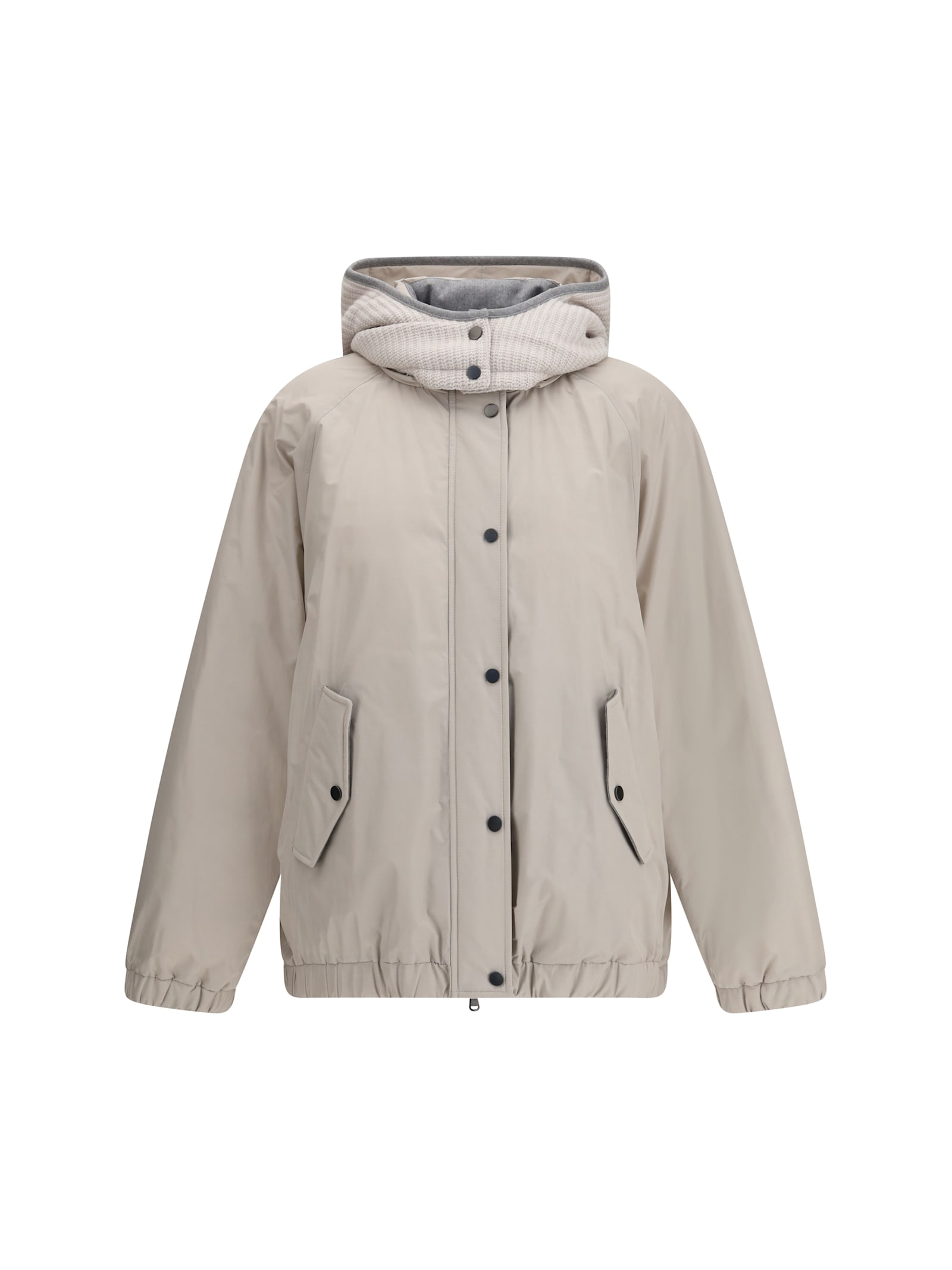 Brunello Cucinelli Padded Down Jacket In Neutral